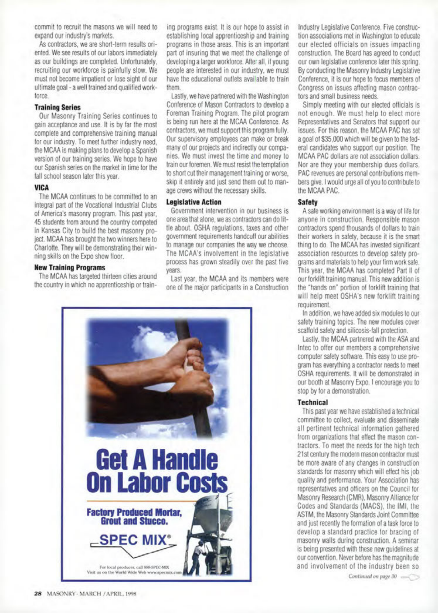 Masonry Magazine April 1998 Page. 28