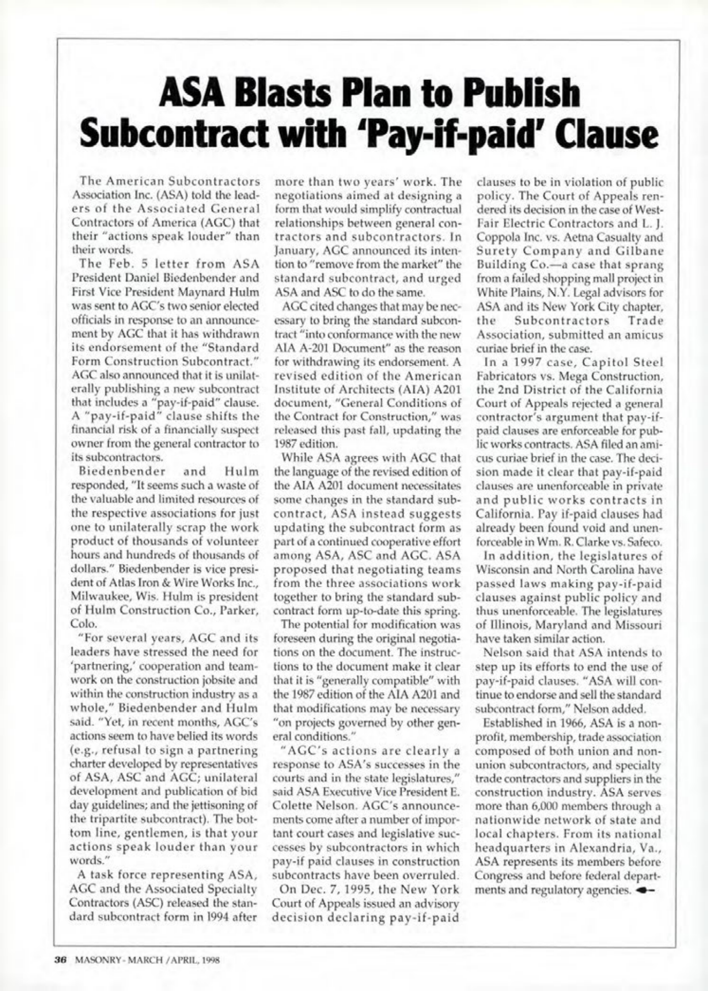 Masonry Magazine April 1998 Page. 36