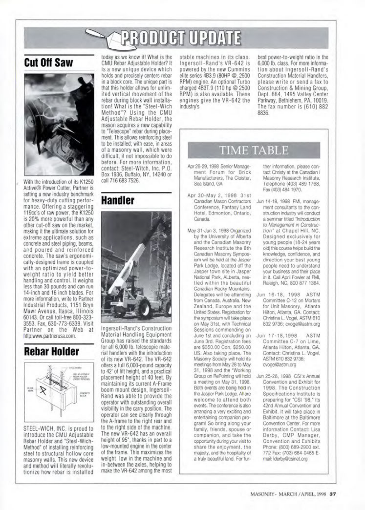 Masonry Magazine April 1998 Page. 37