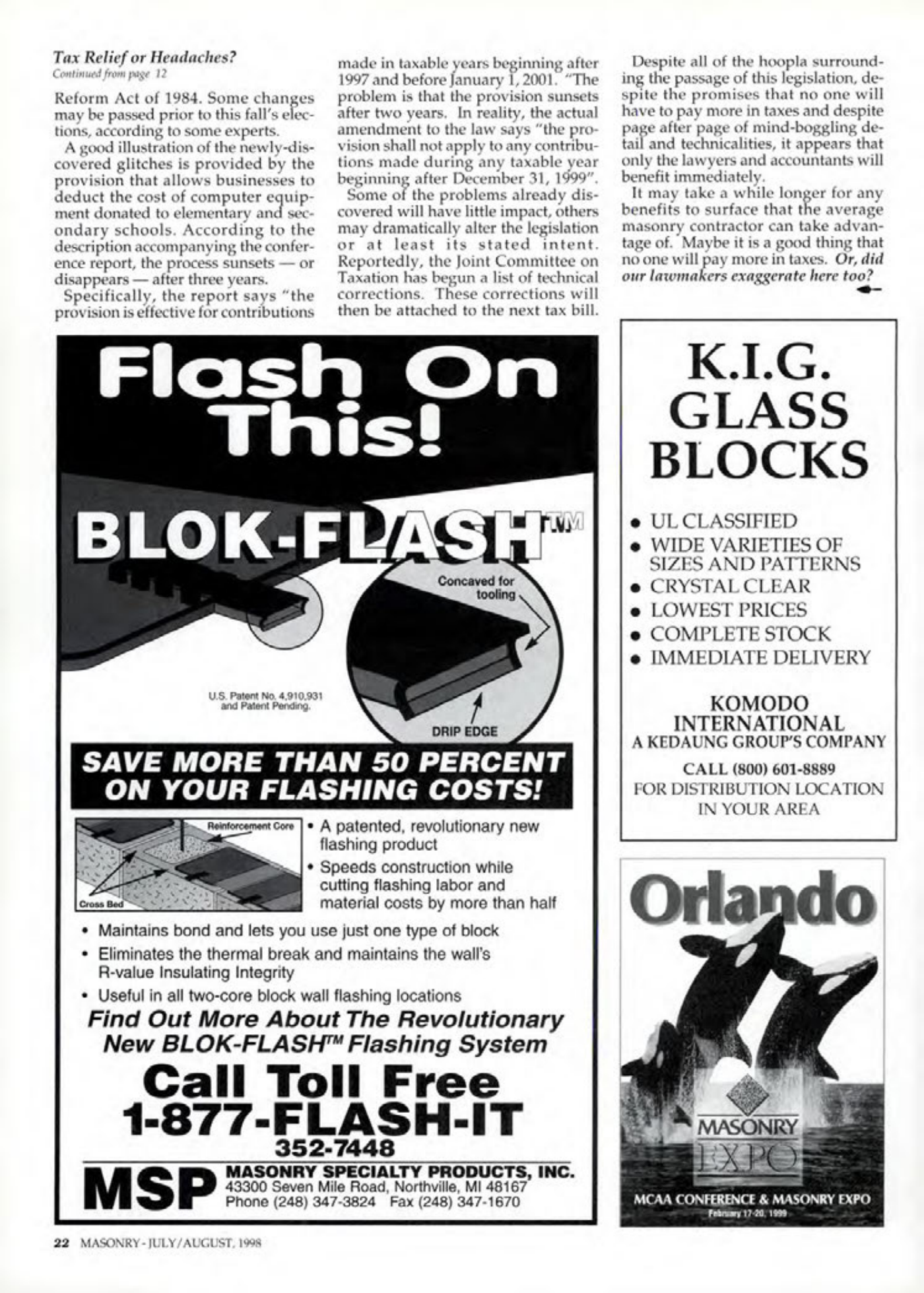Masonry Magazine August 1998 Page. 22