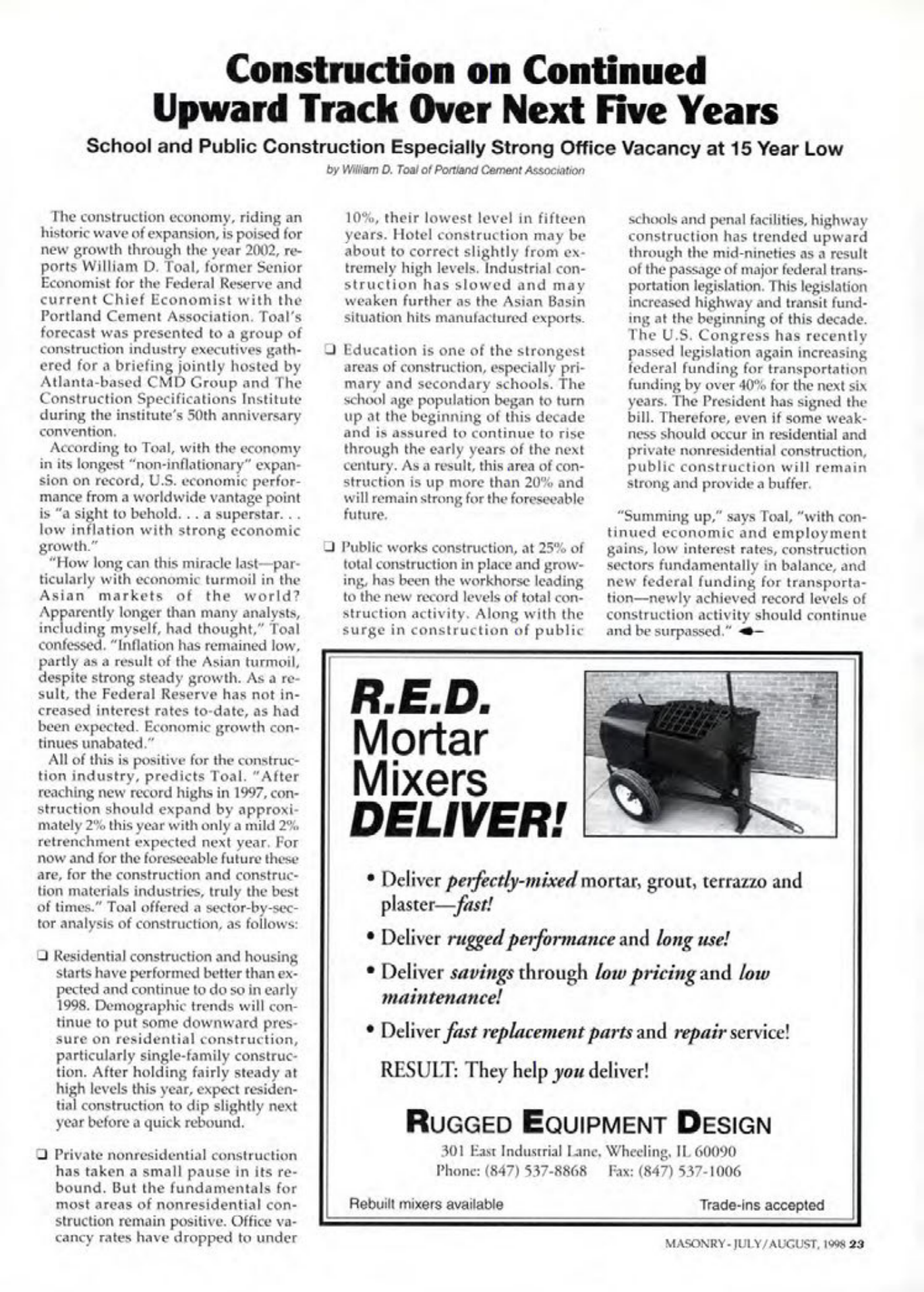 Masonry Magazine August 1998 Page. 23