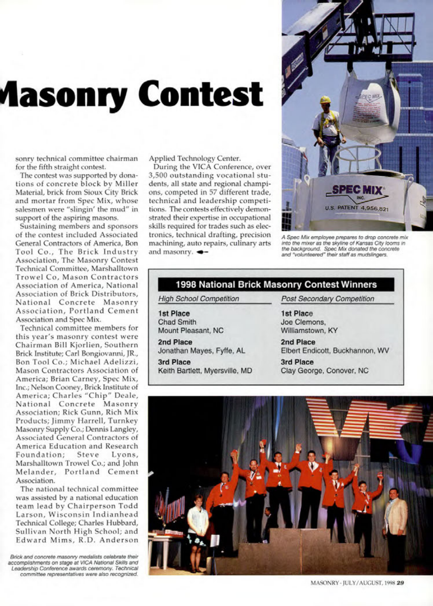 Masonry Magazine August 1998 Page. 29