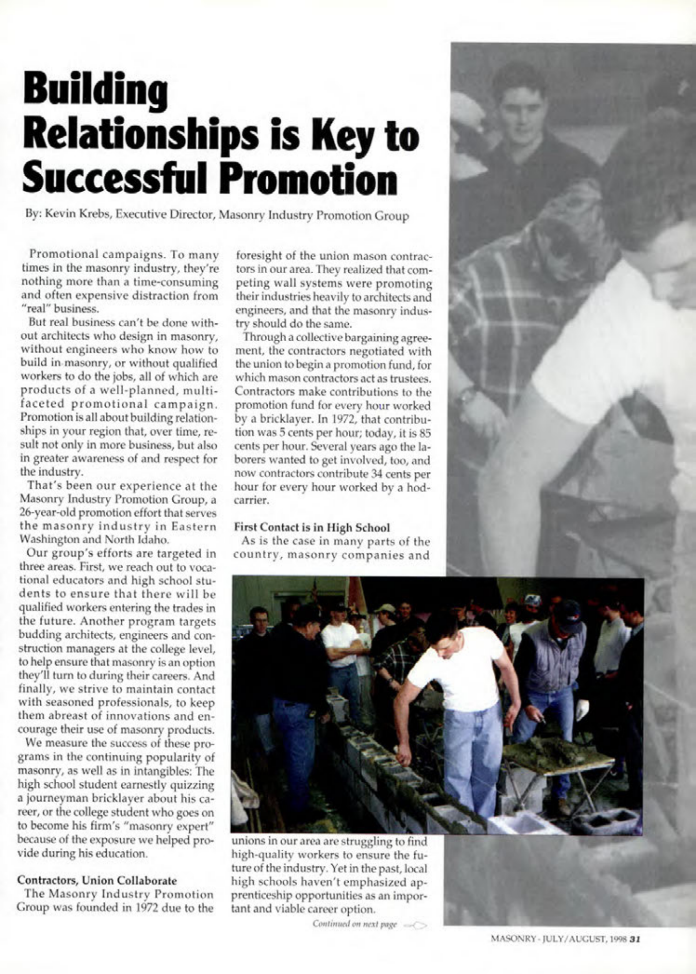 Masonry Magazine August 1998 Page. 31