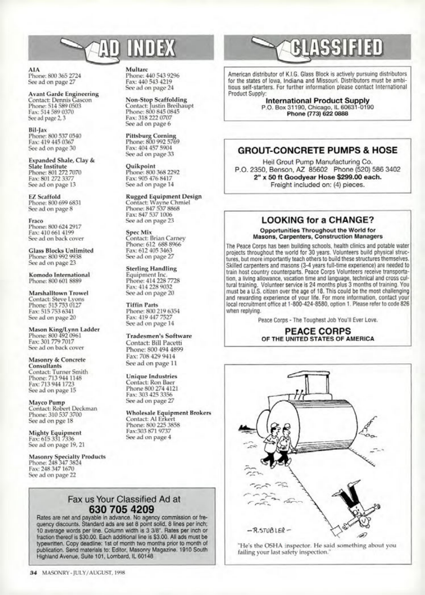 Masonry Magazine August 1998 Page. 34
