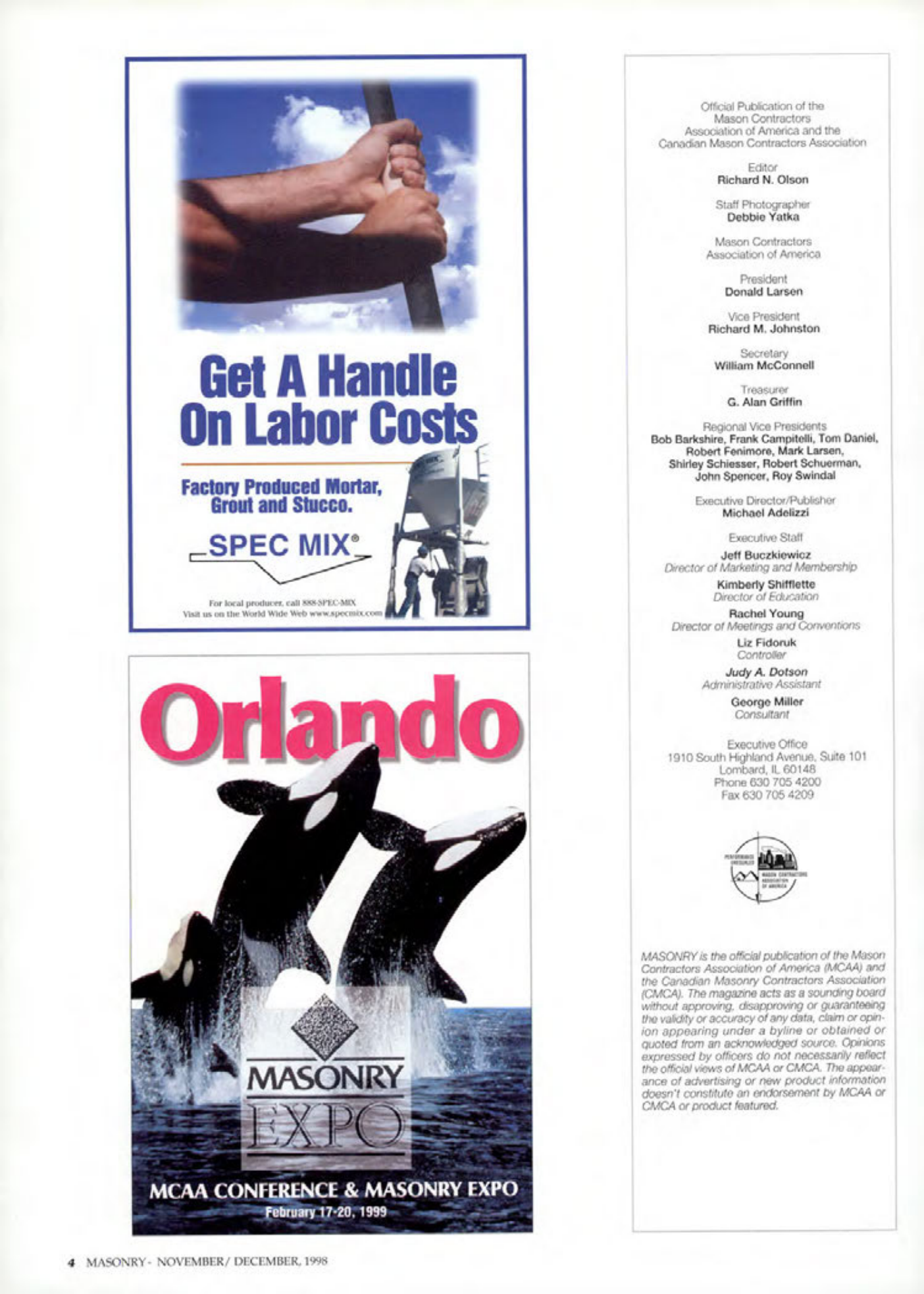 Masonry Magazine December 1998 Page. 4