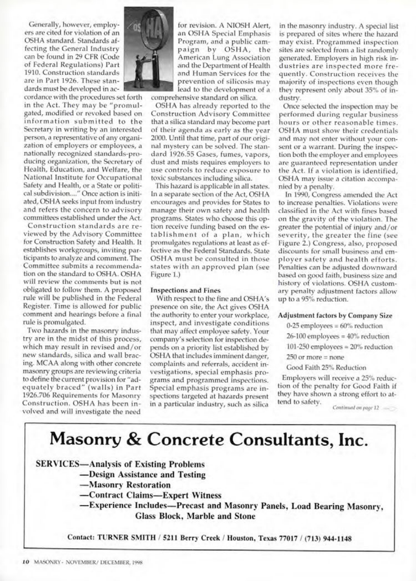 Masonry Magazine December 1998 Page. 10