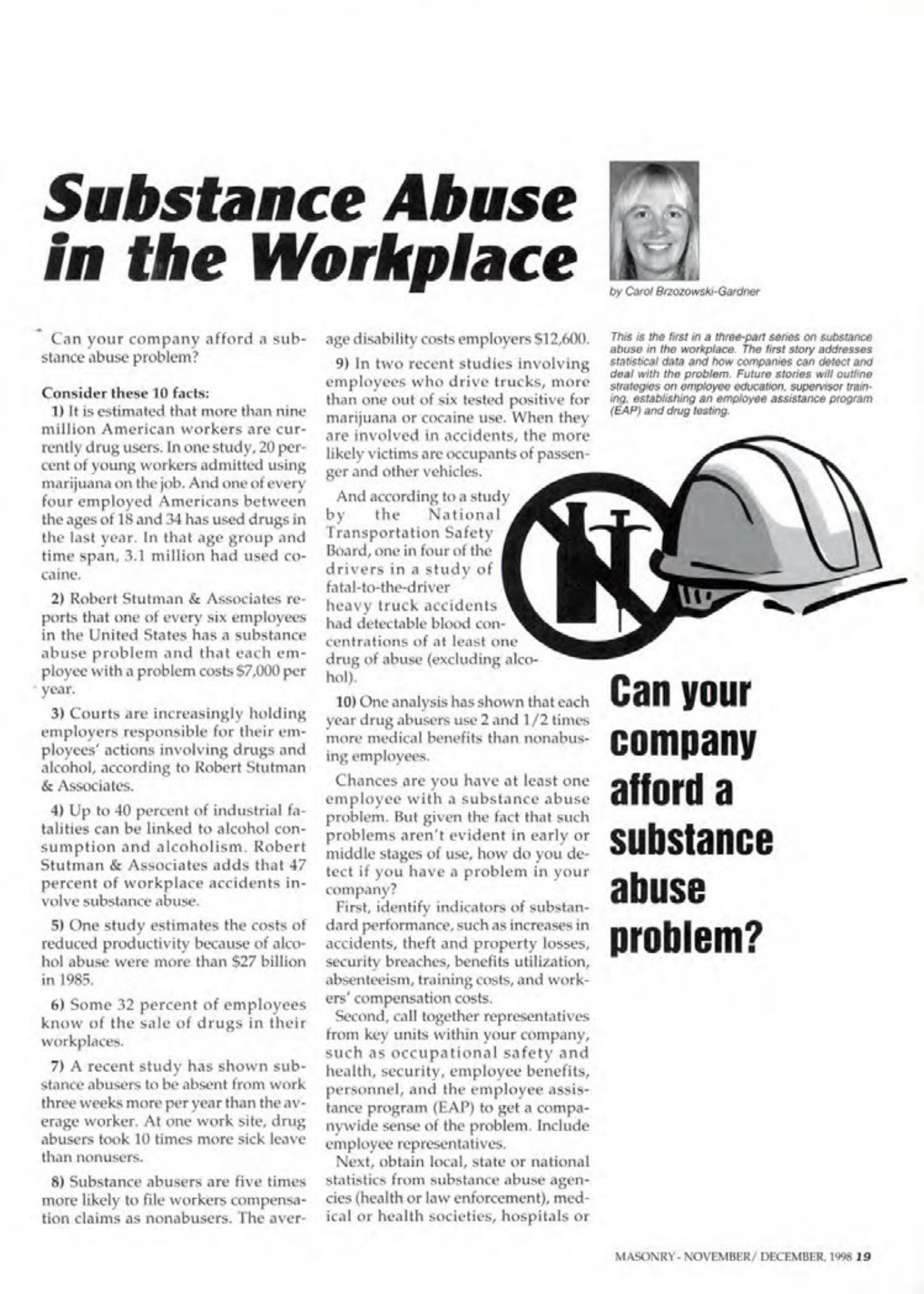 Masonry Magazine December 1998 Page. 19