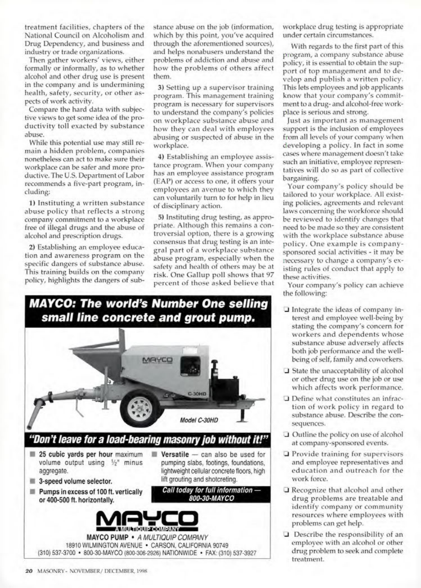 Masonry Magazine December 1998 Page. 20