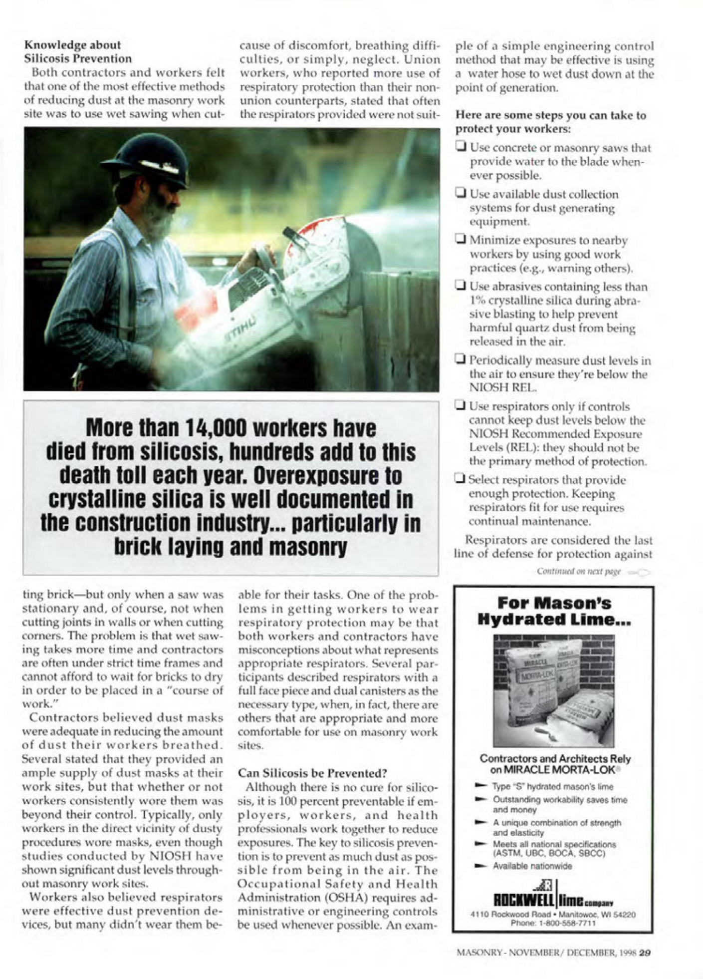 Masonry Magazine December 1998 Page. 29