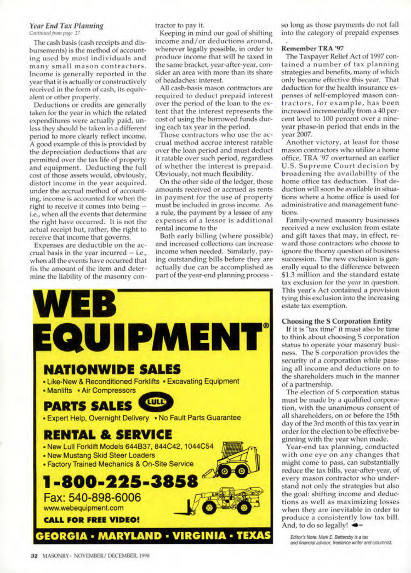 Masonry Magazine December 1998 Page. 32