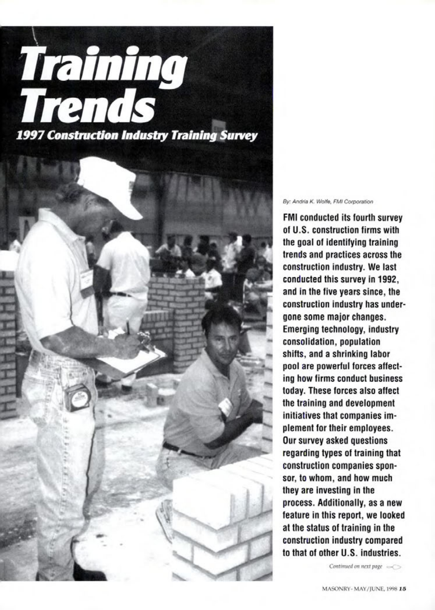 Masonry Magazine June 1998 Page. 15