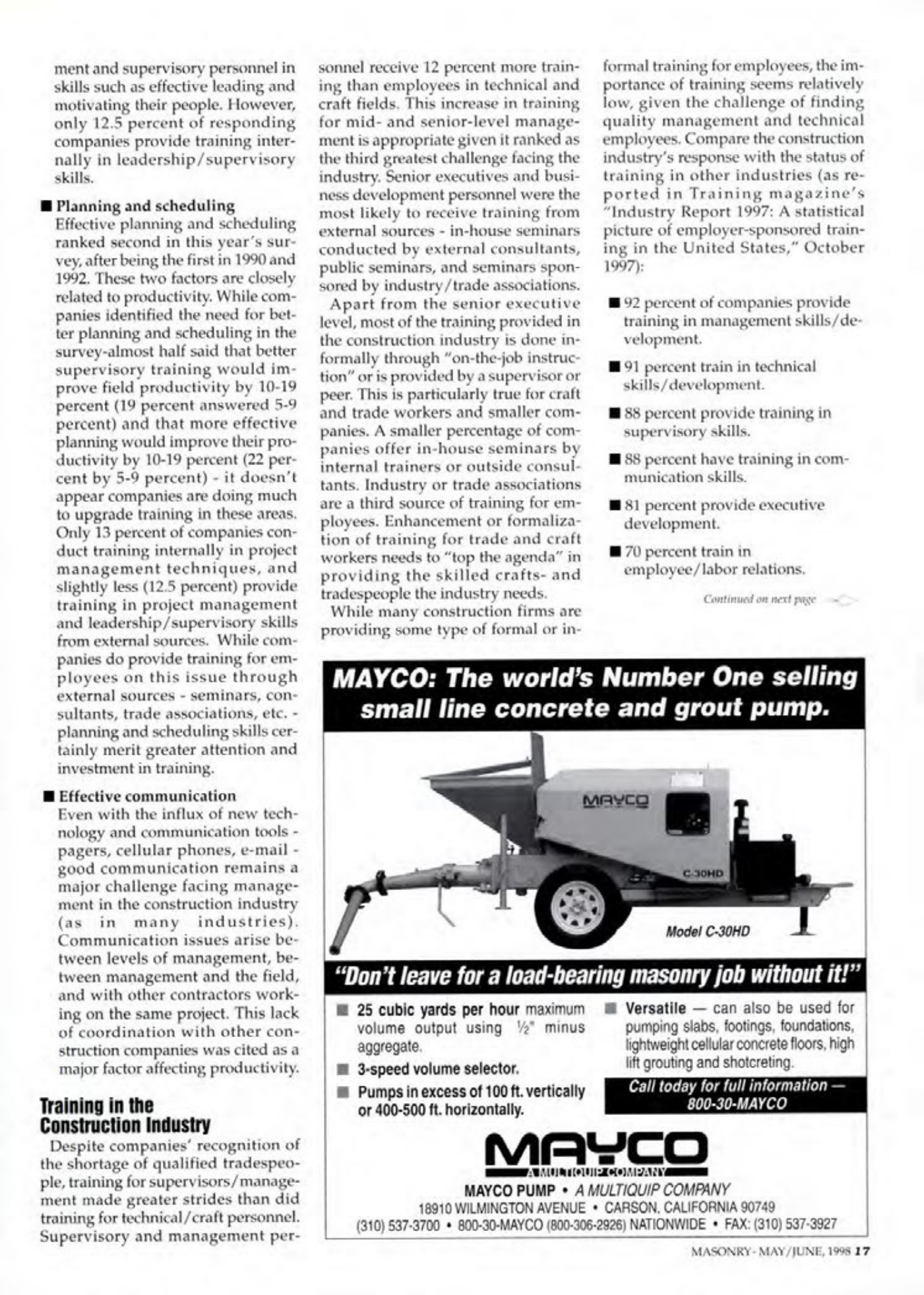 Masonry Magazine June 1998 Page. 17
