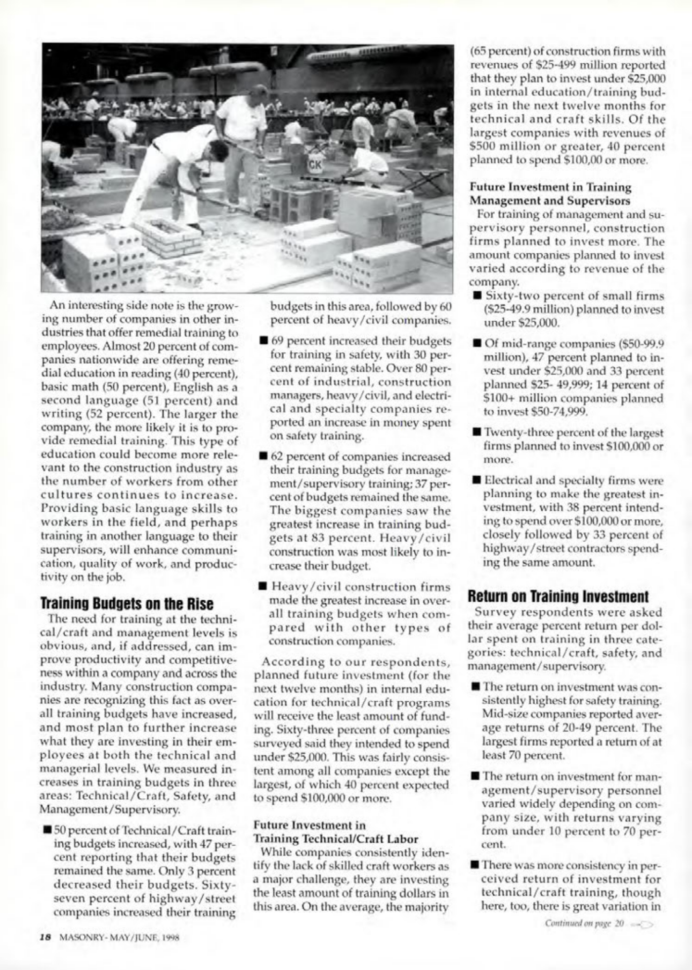 Masonry Magazine June 1998 Page. 18