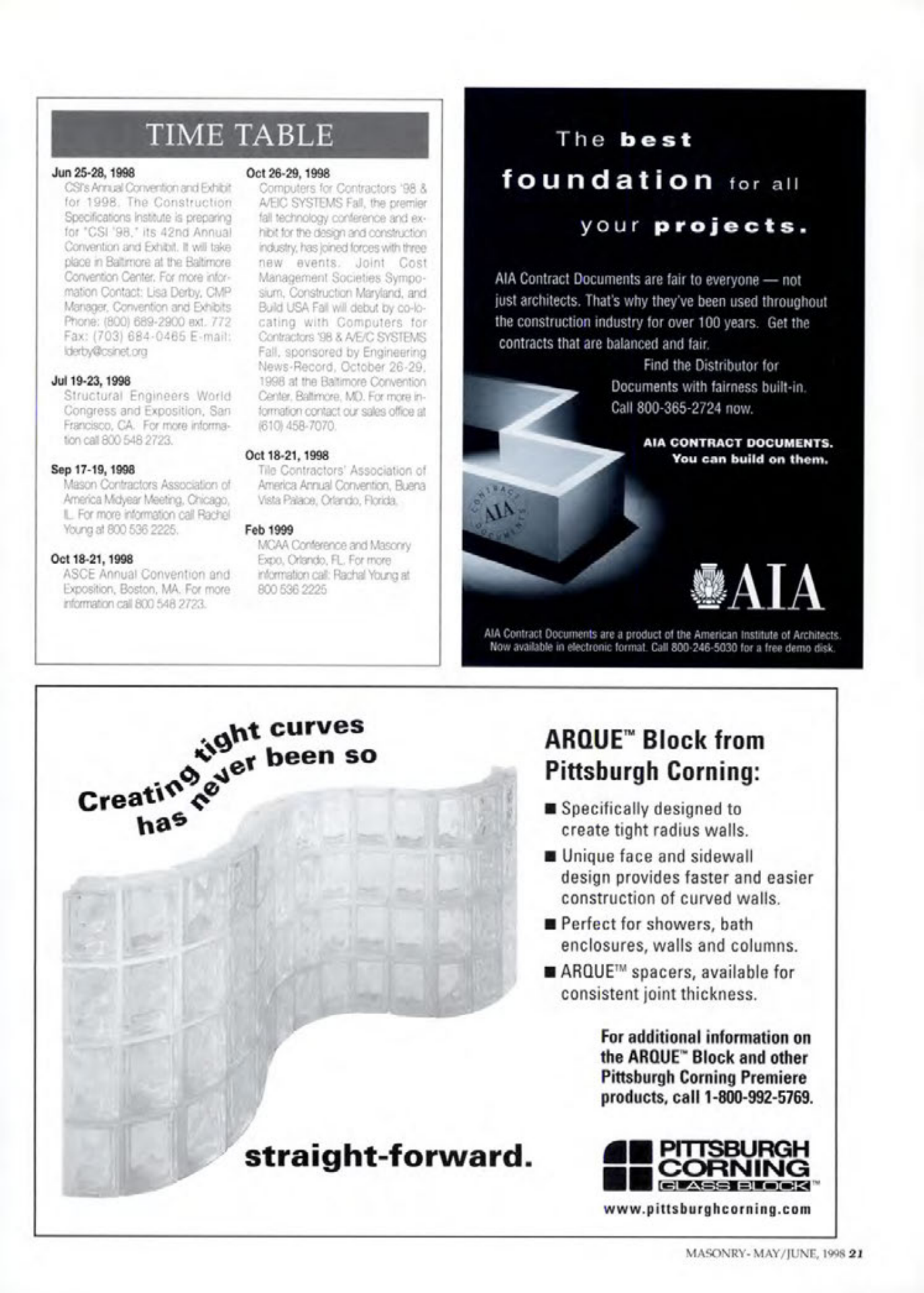 Masonry Magazine June 1998 Page. 21