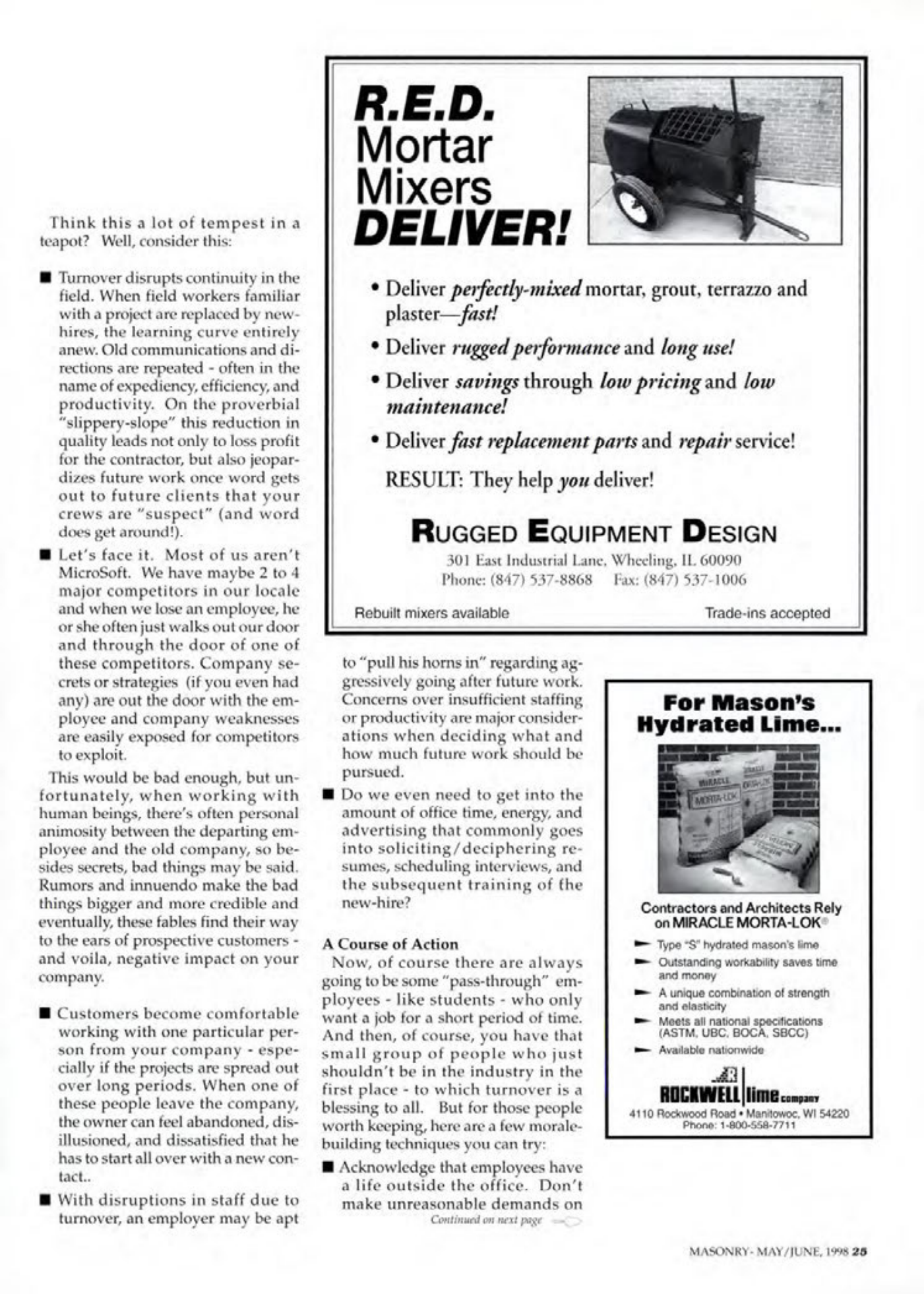 Masonry Magazine June 1998 Page. 25