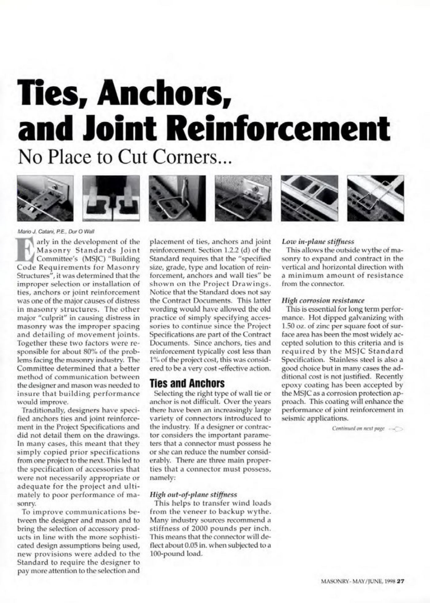 Masonry Magazine June 1998 Page. 27