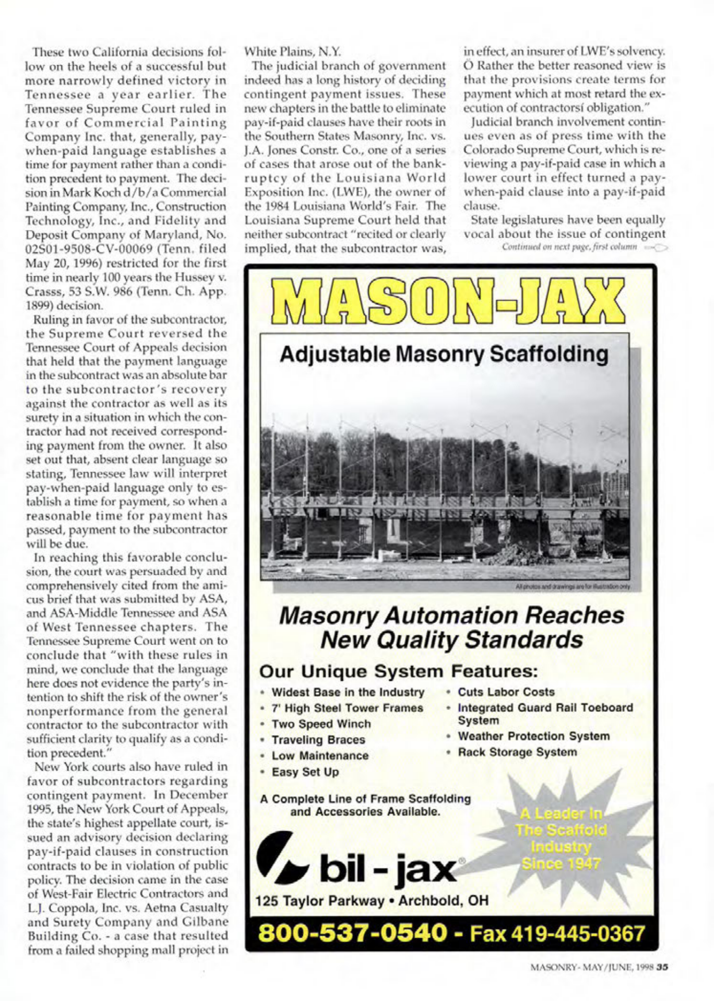 Masonry Magazine June 1998 Page. 35