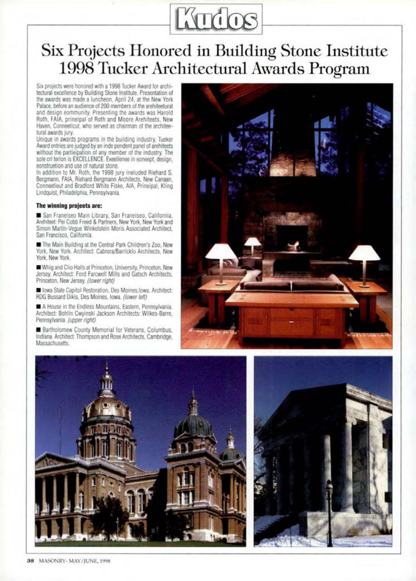 Masonry Magazine June 1998 Page. 38