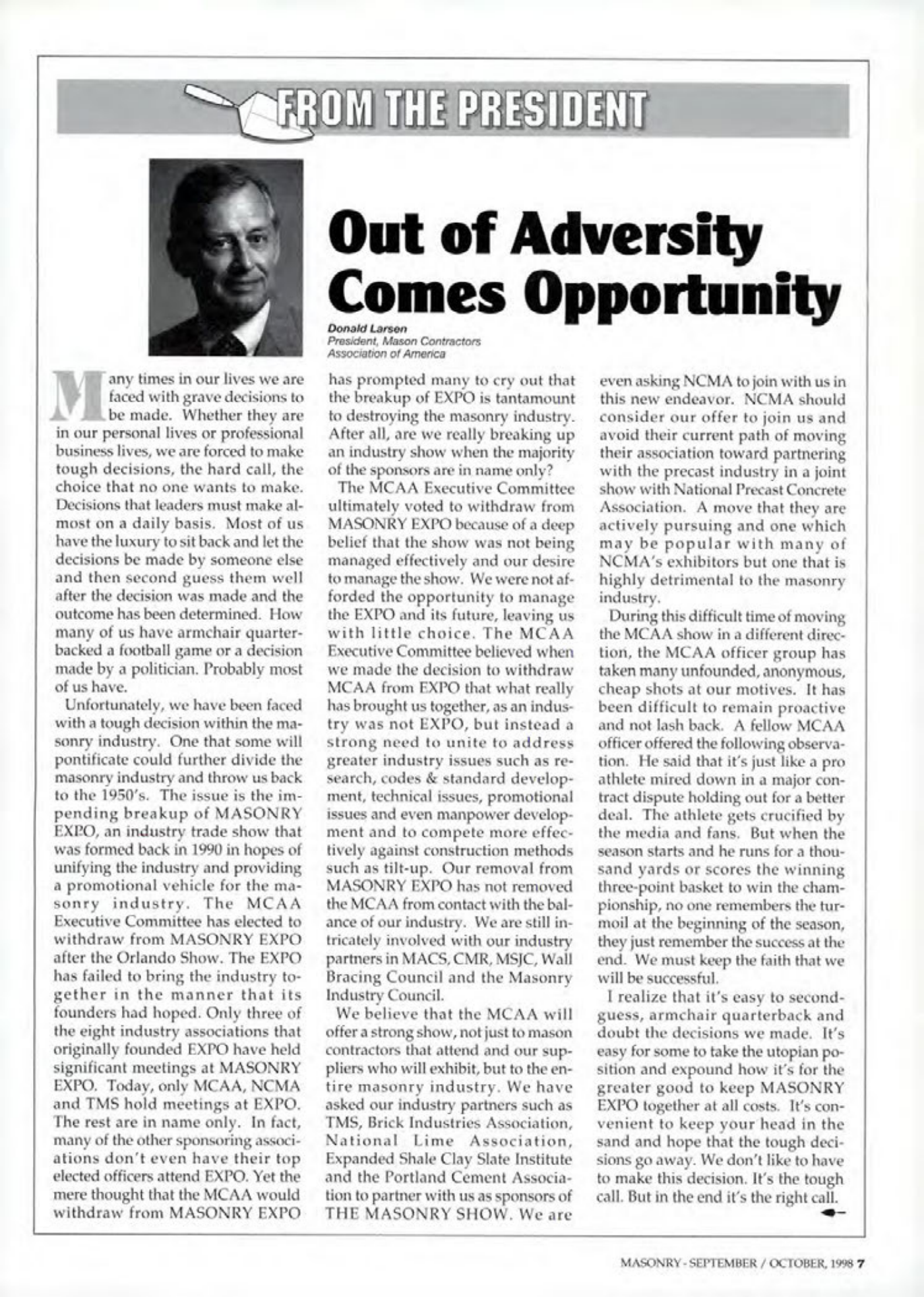Masonry Magazine October 1998 Page. 7