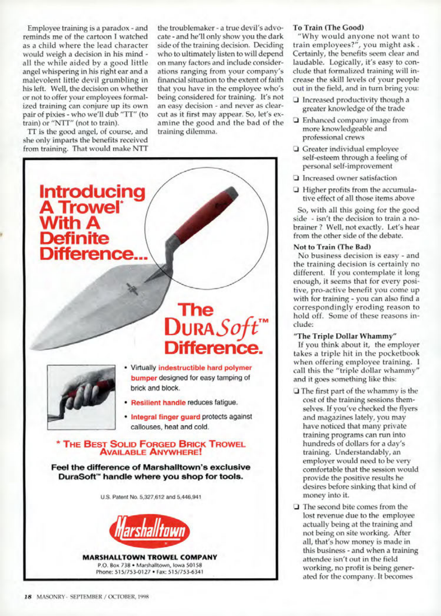 Masonry Magazine October 1998 Page. 18