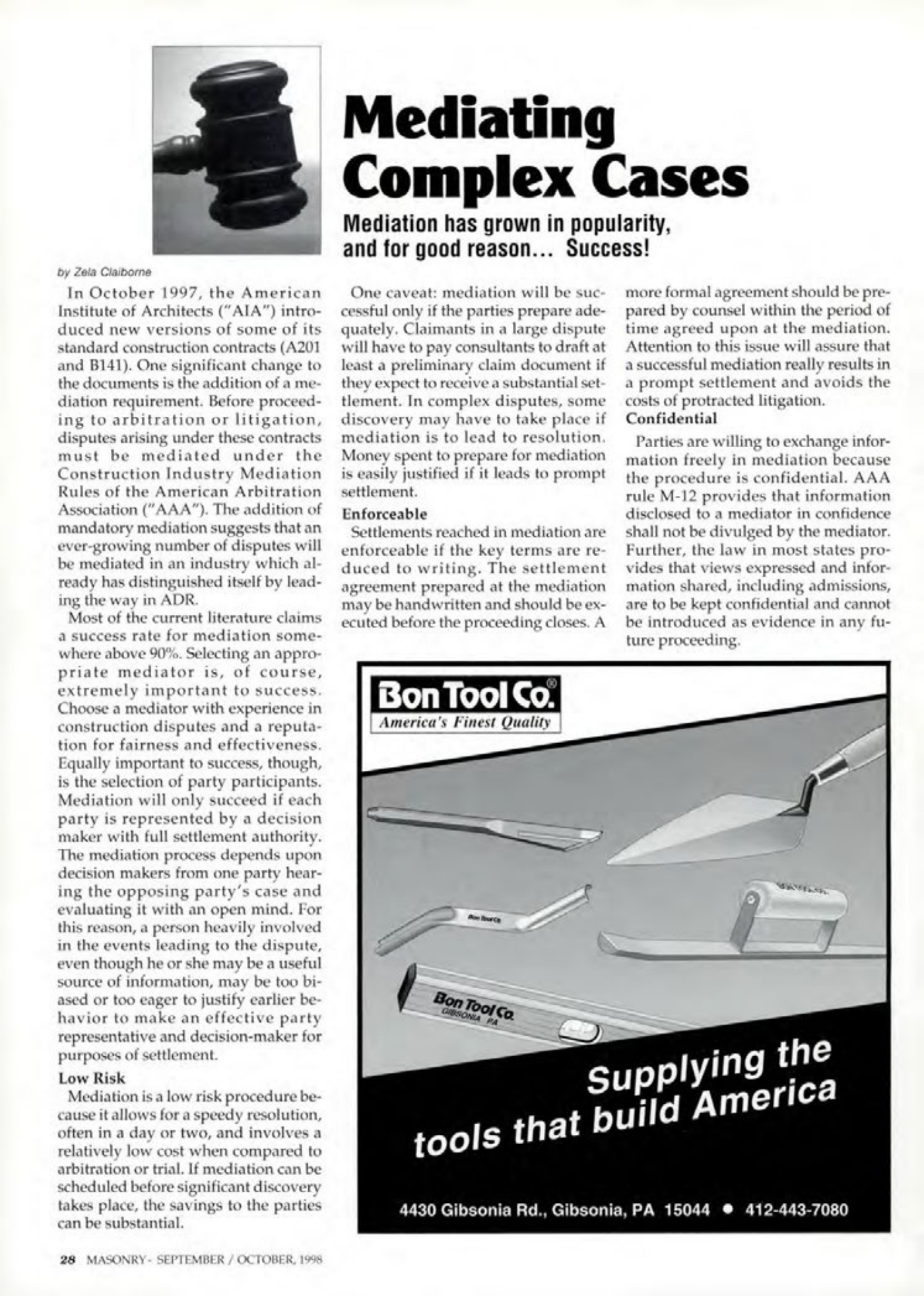 Masonry Magazine October 1998 Page. 28