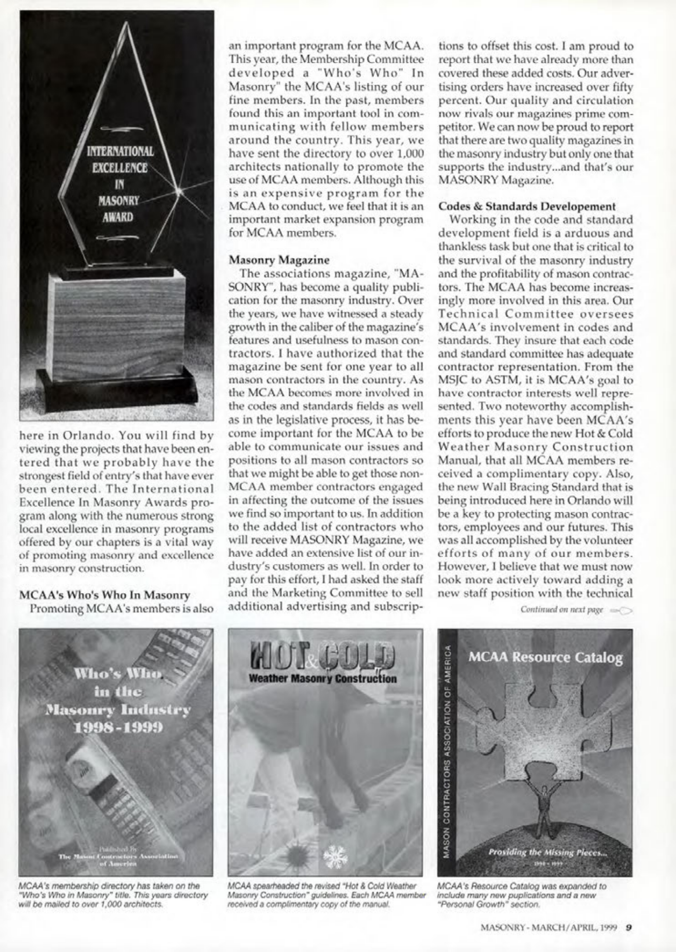 Masonry Magazine April 1999 Page. 9