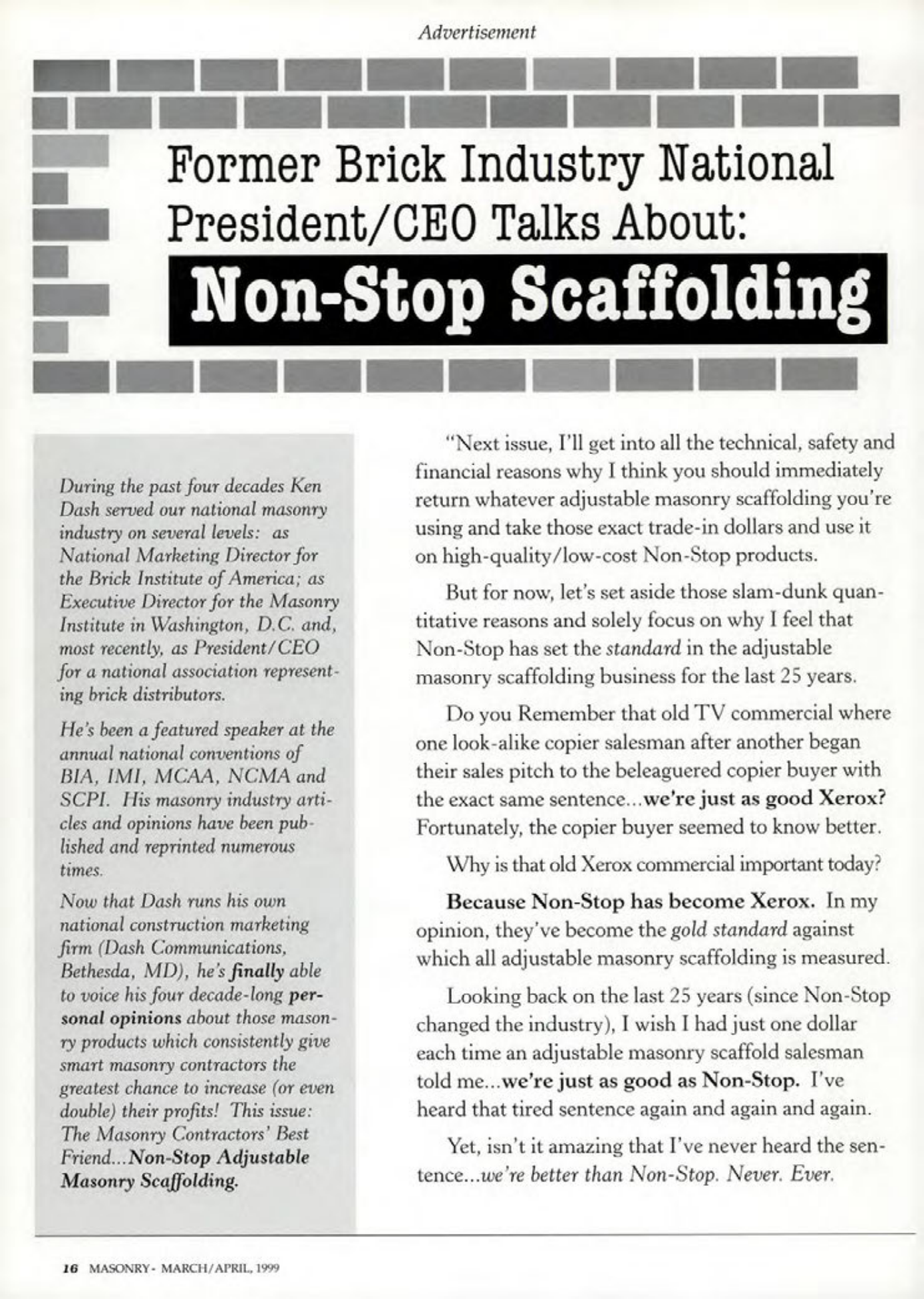 Masonry Magazine April 1999 Page. 16