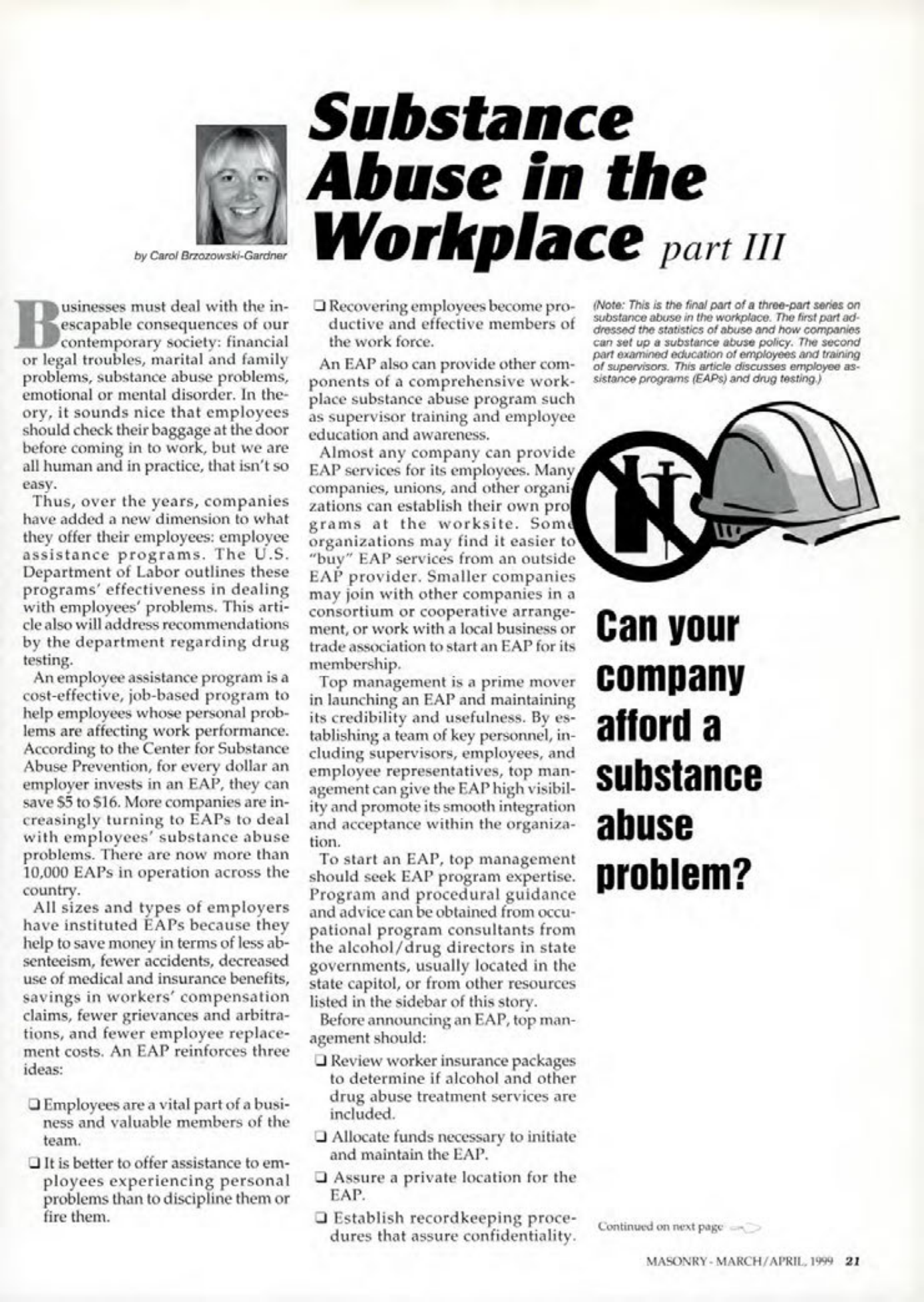 Masonry Magazine April 1999 Page. 21