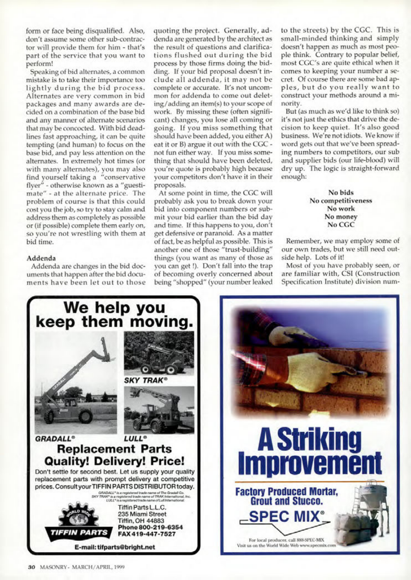 Masonry Magazine April 1999 Page. 30
