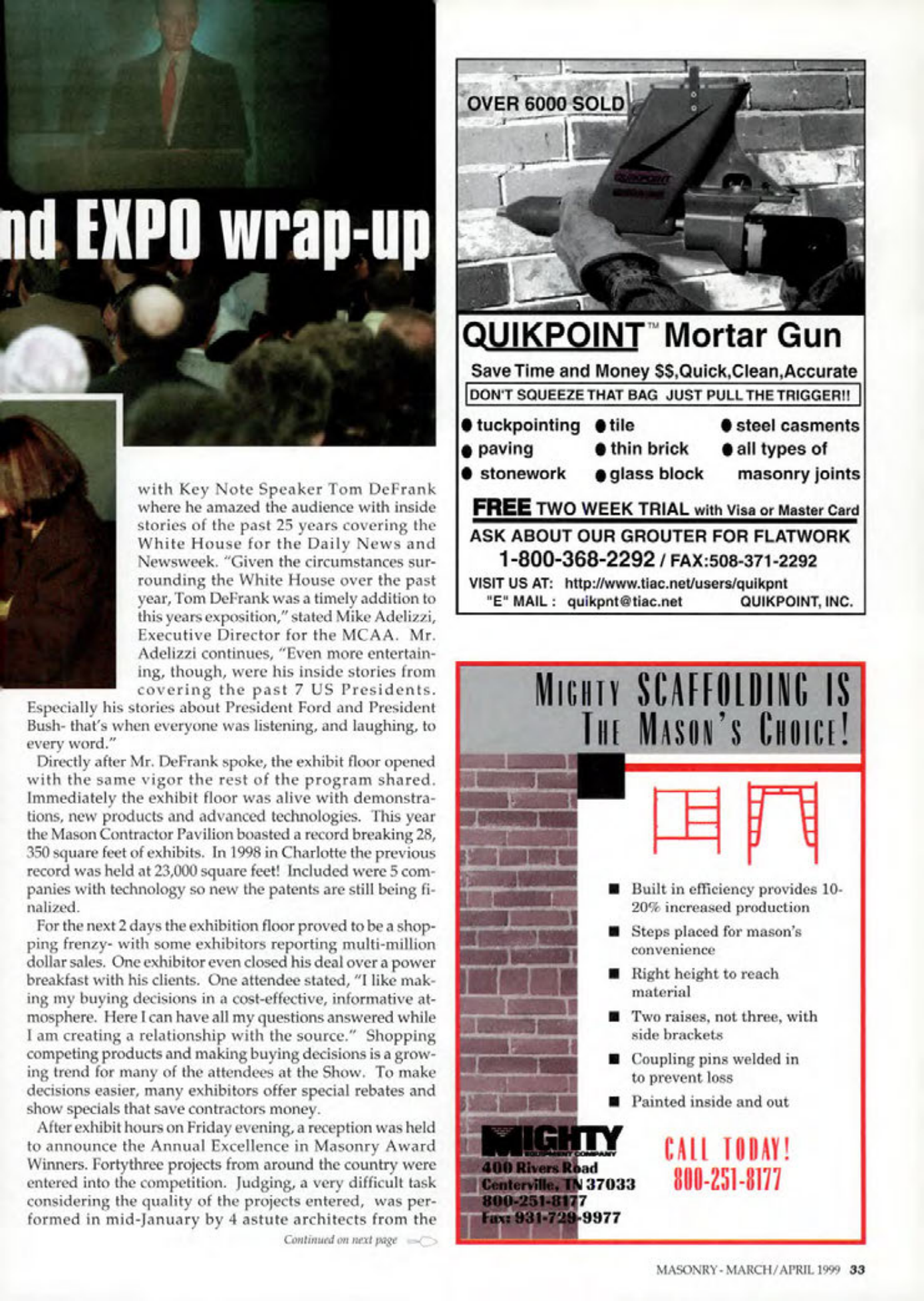 Masonry Magazine April 1999 Page. 33