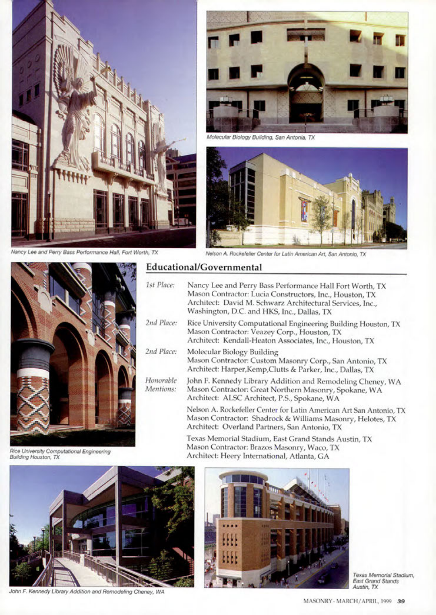 Masonry Magazine April 1999 Page. 39