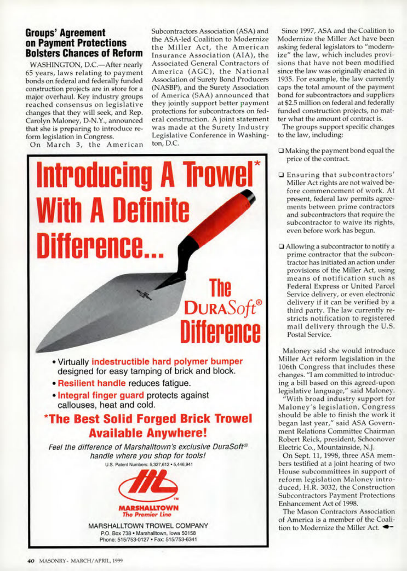 Masonry Magazine April 1999 Page. 40