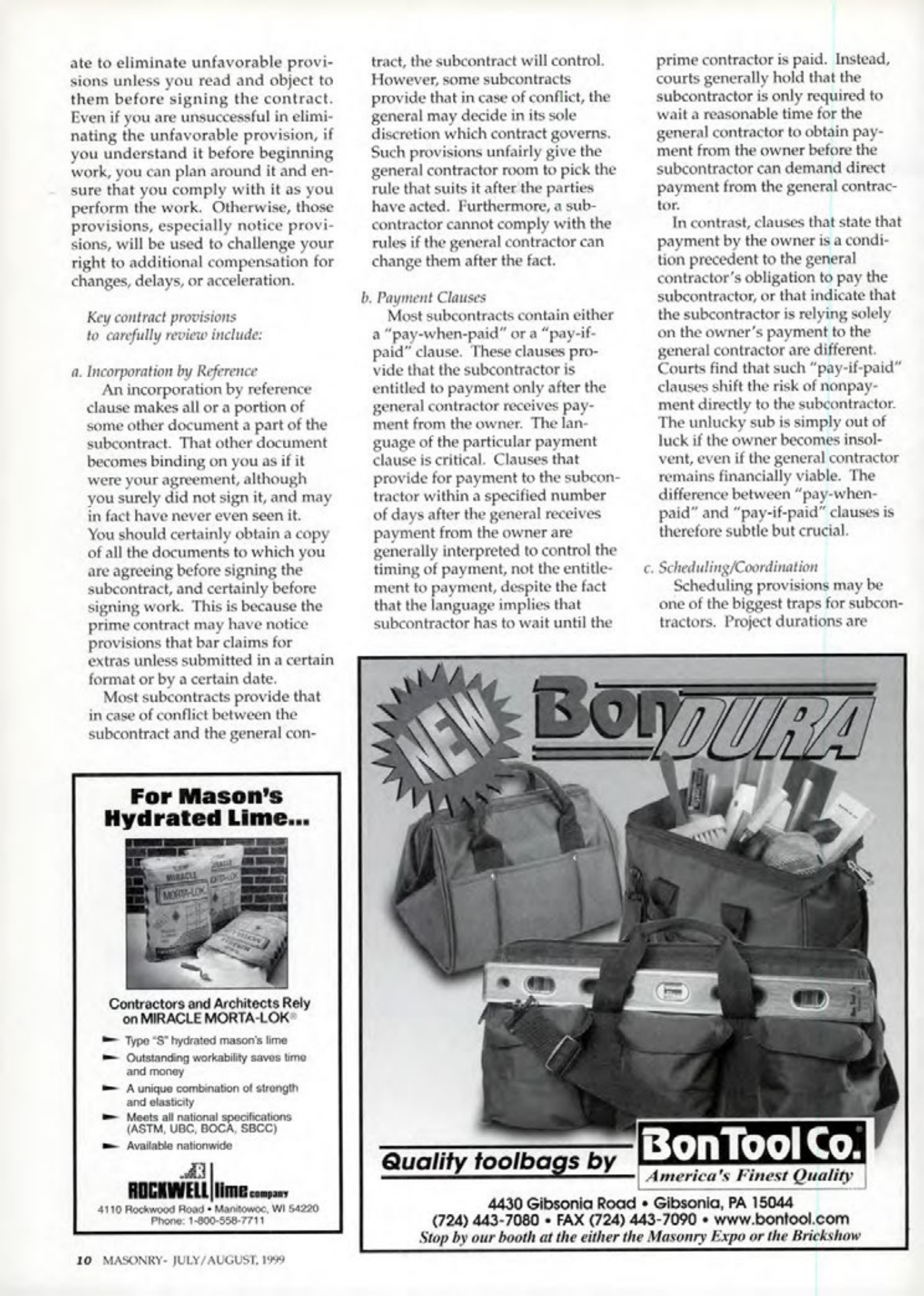 Masonry Magazine August 1999 Page. 10