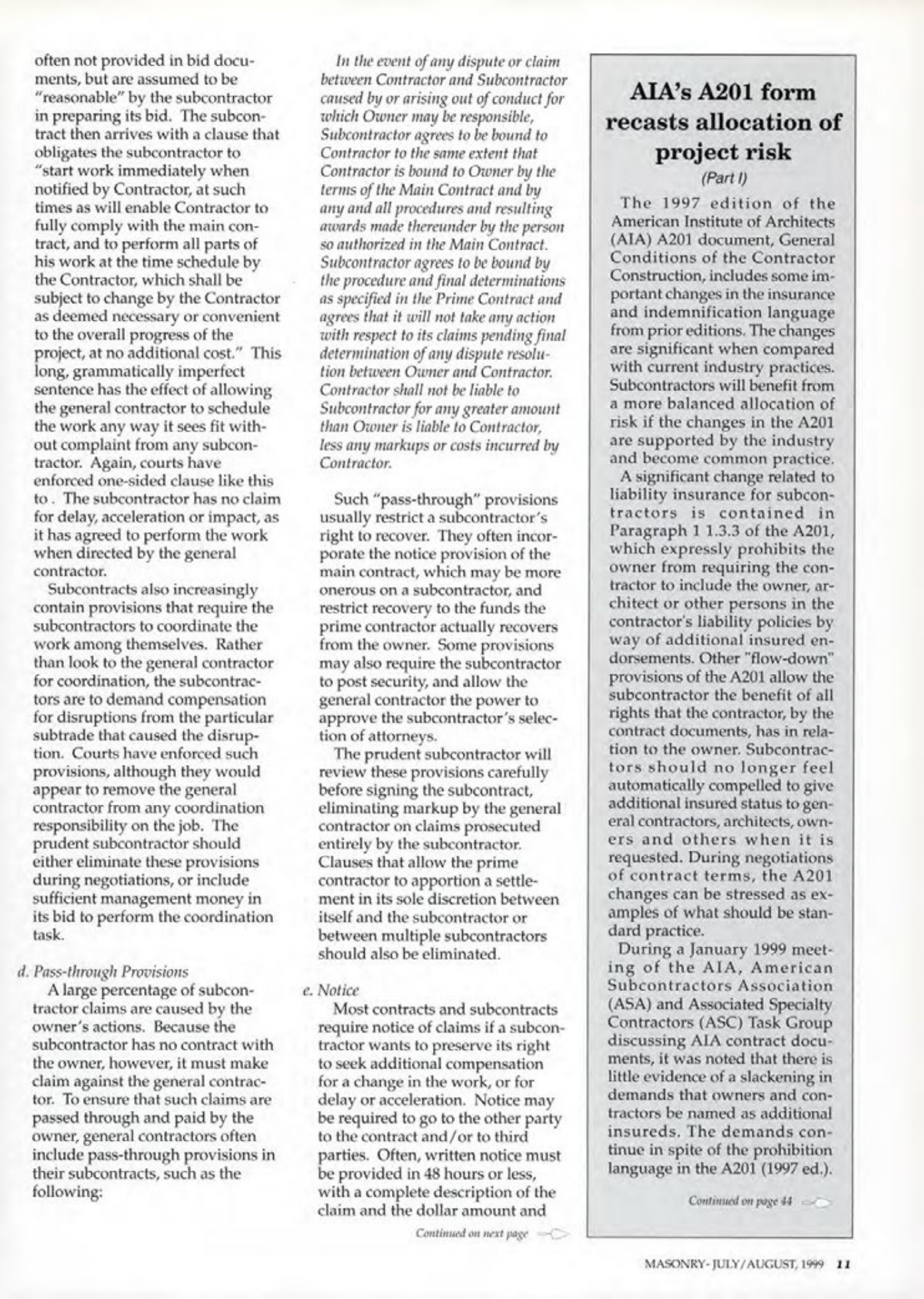 Masonry Magazine August 1999 Page. 11