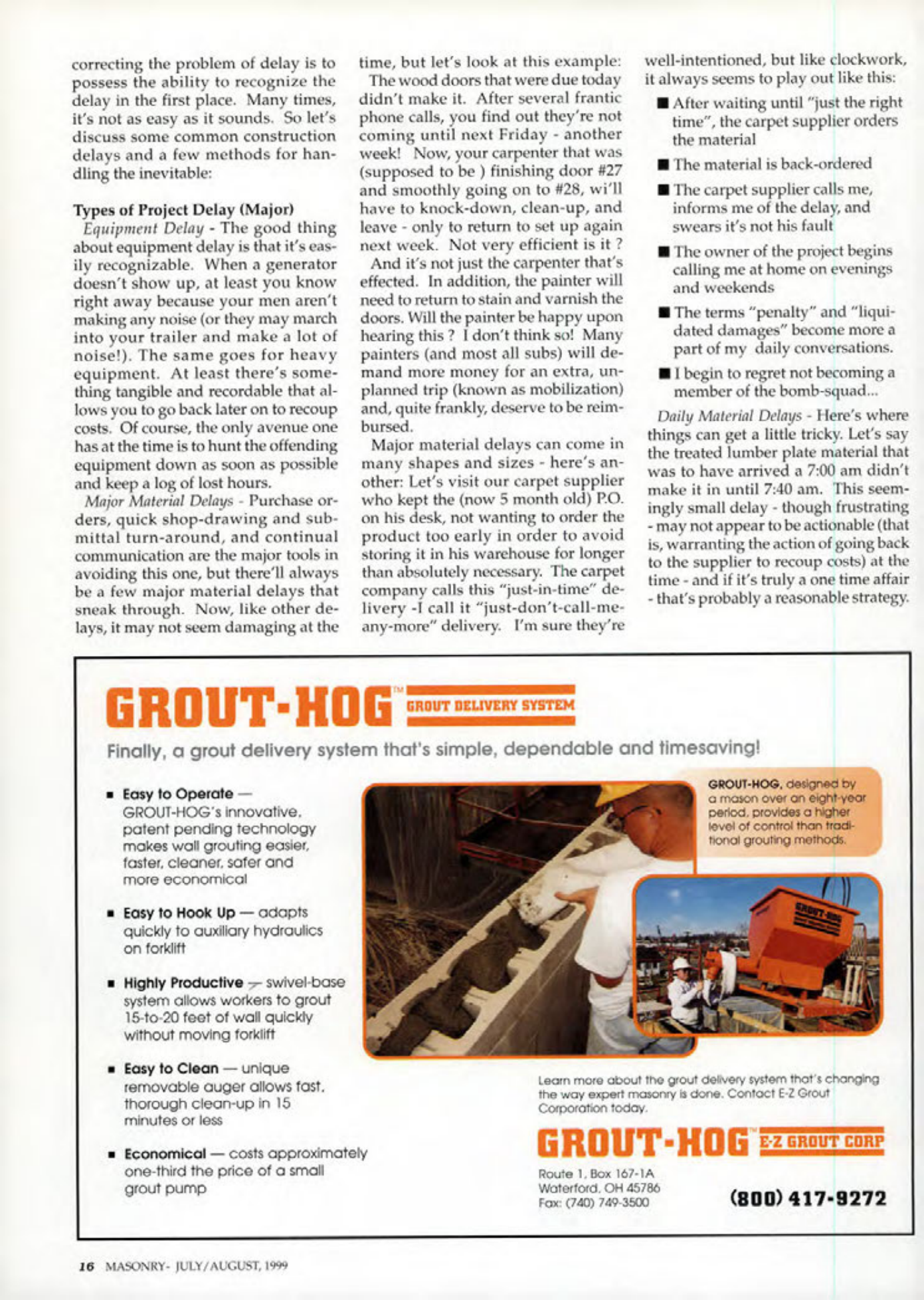 Masonry Magazine August 1999 Page. 16