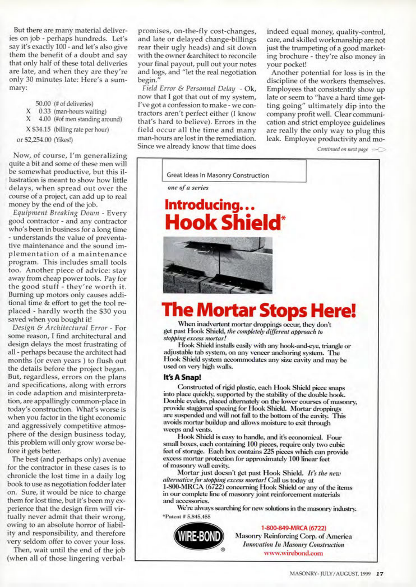 Masonry Magazine August 1999 Page. 17