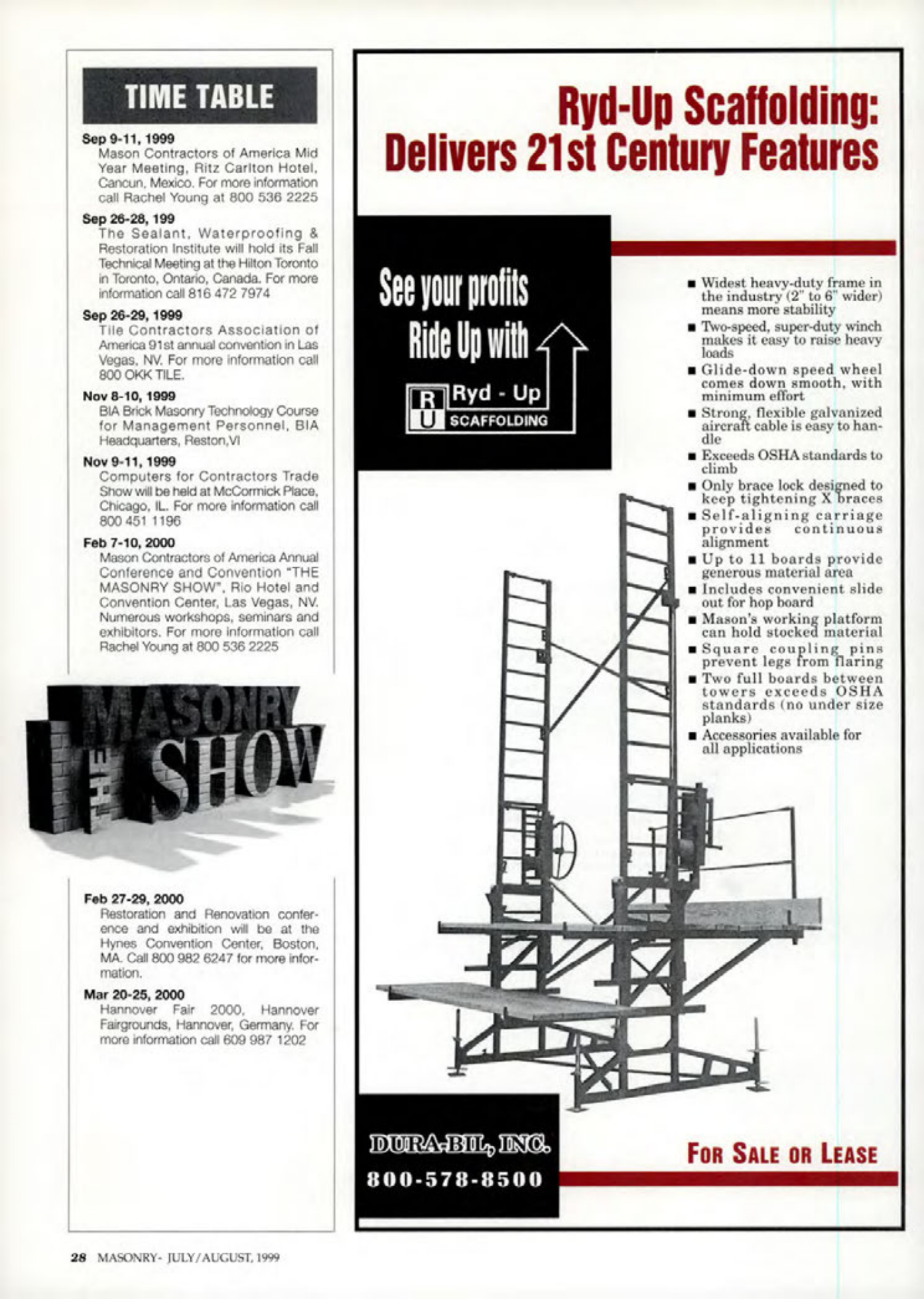 Masonry Magazine August 1999 Page. 28