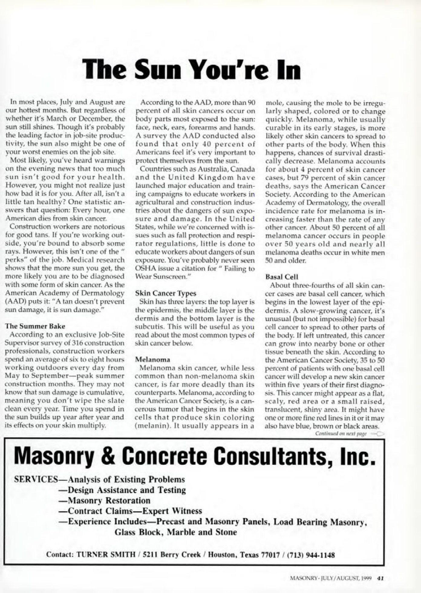 Masonry Magazine August 1999 Page. 41