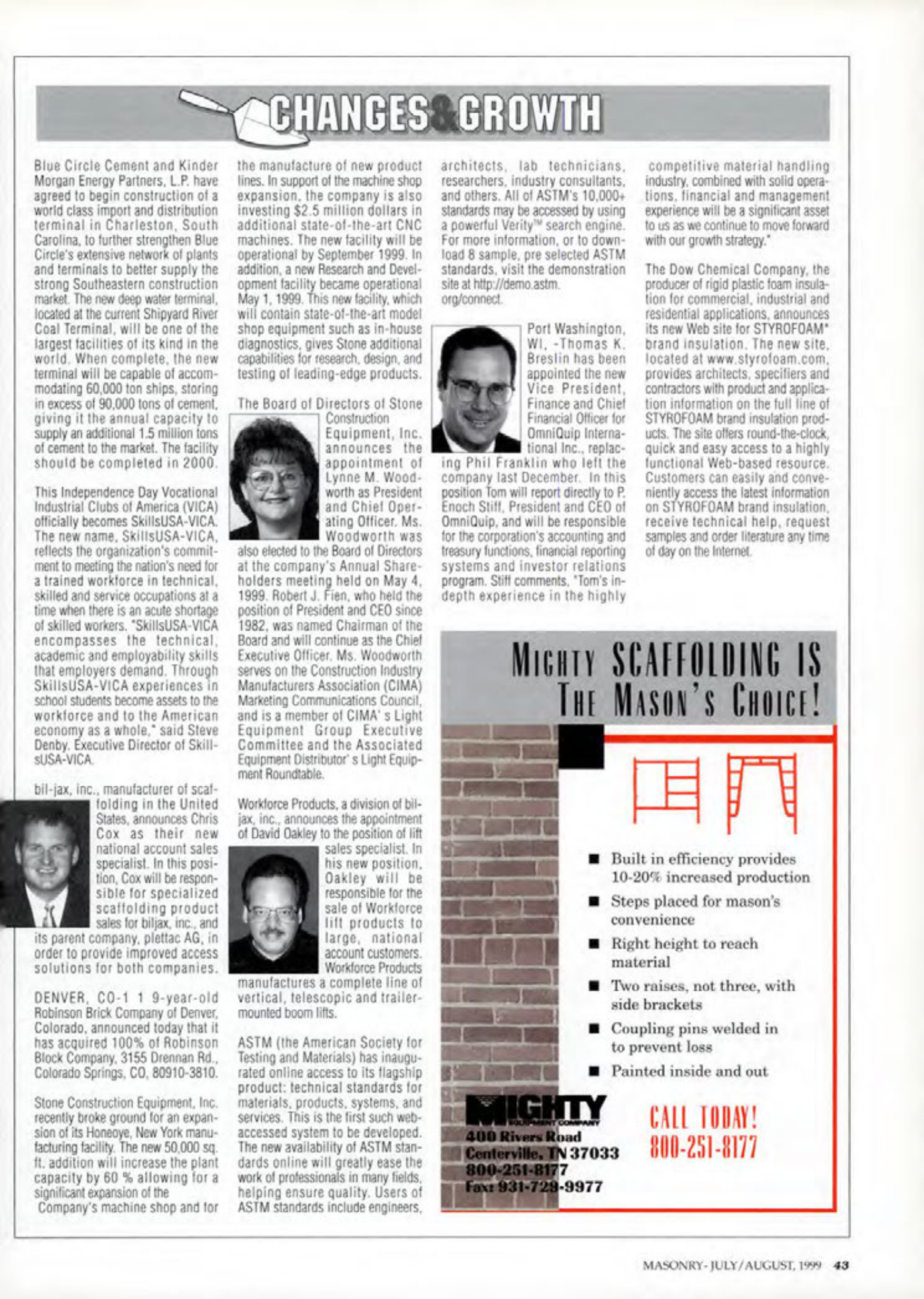 Masonry Magazine August 1999 Page. 43