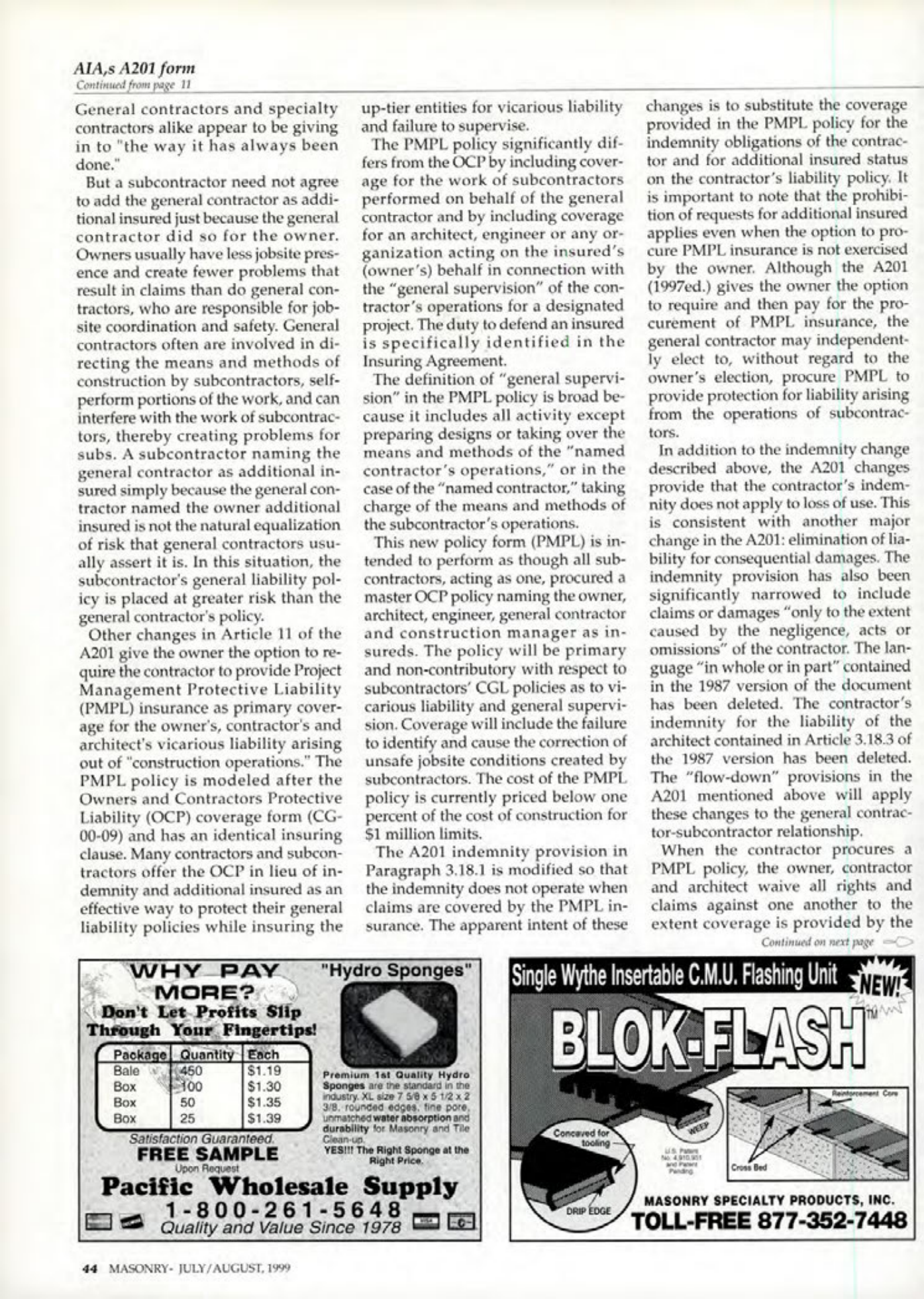 Masonry Magazine August 1999 Page. 44