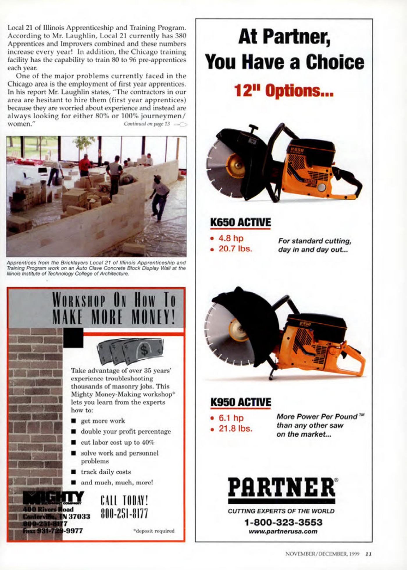 Masonry Magazine December 1999 Page. 11