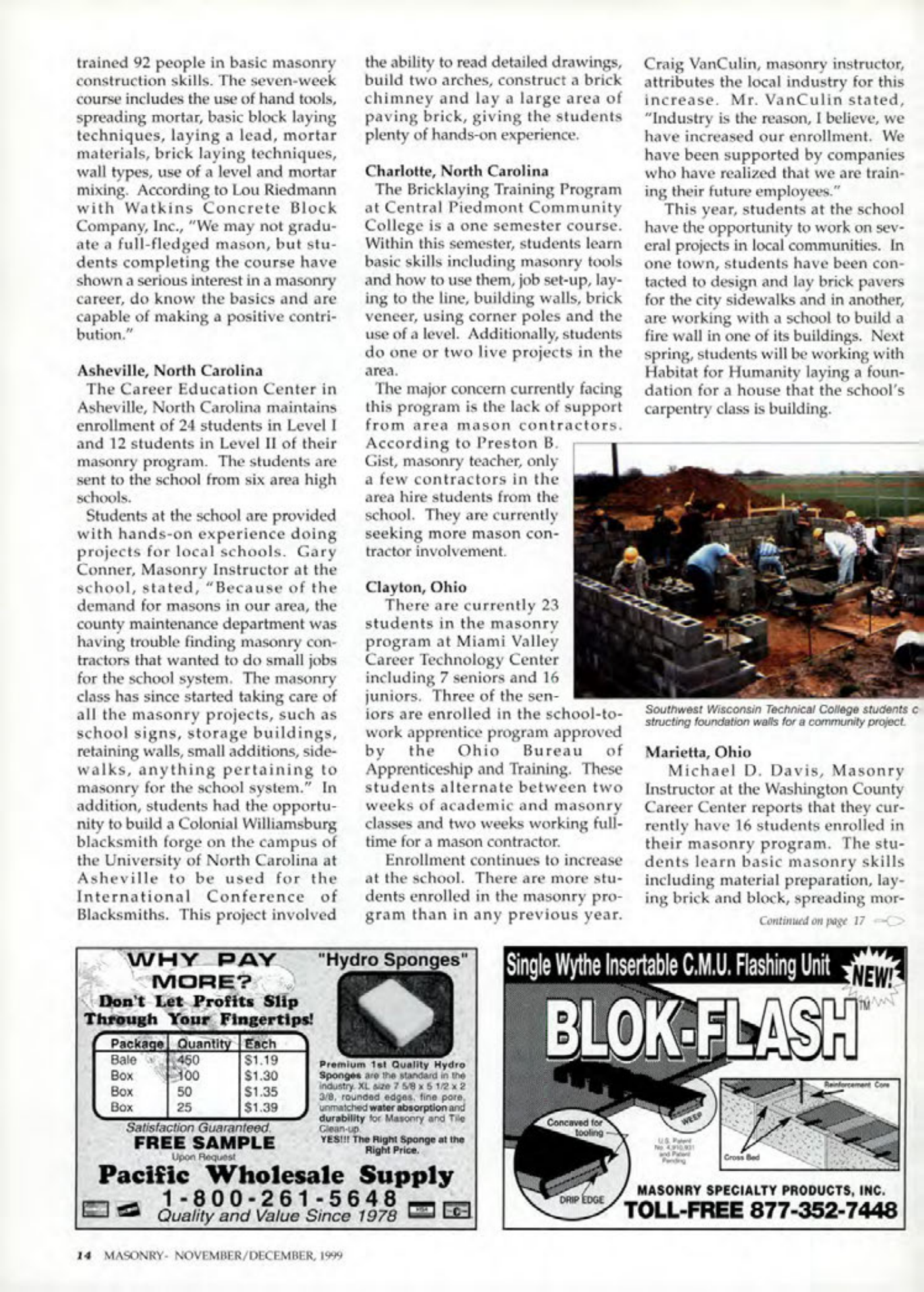 Masonry Magazine December 1999 Page. 14