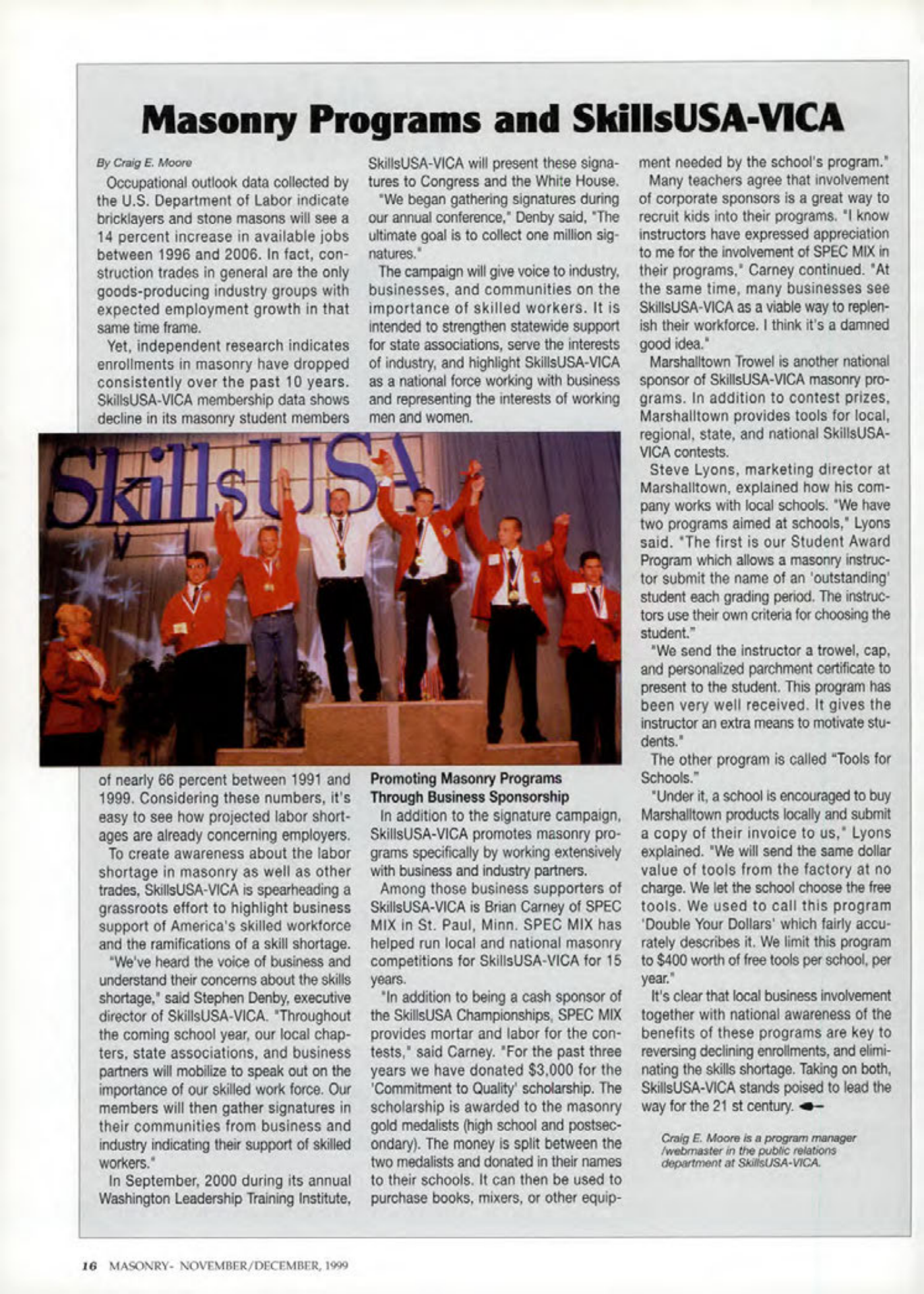 Masonry Magazine December 1999 Page. 16