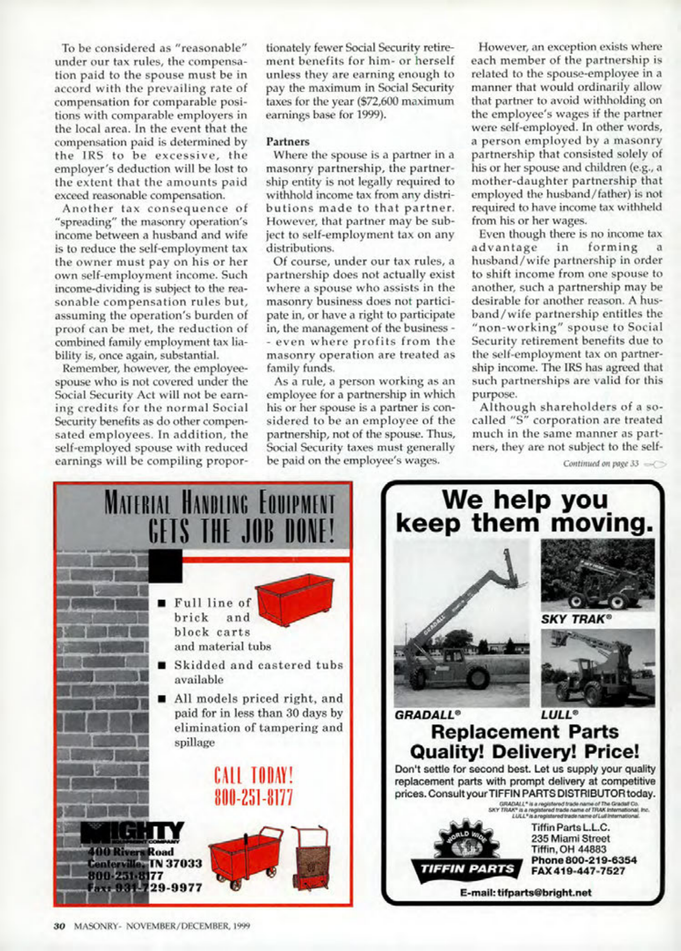 Masonry Magazine December 1999 Page. 30