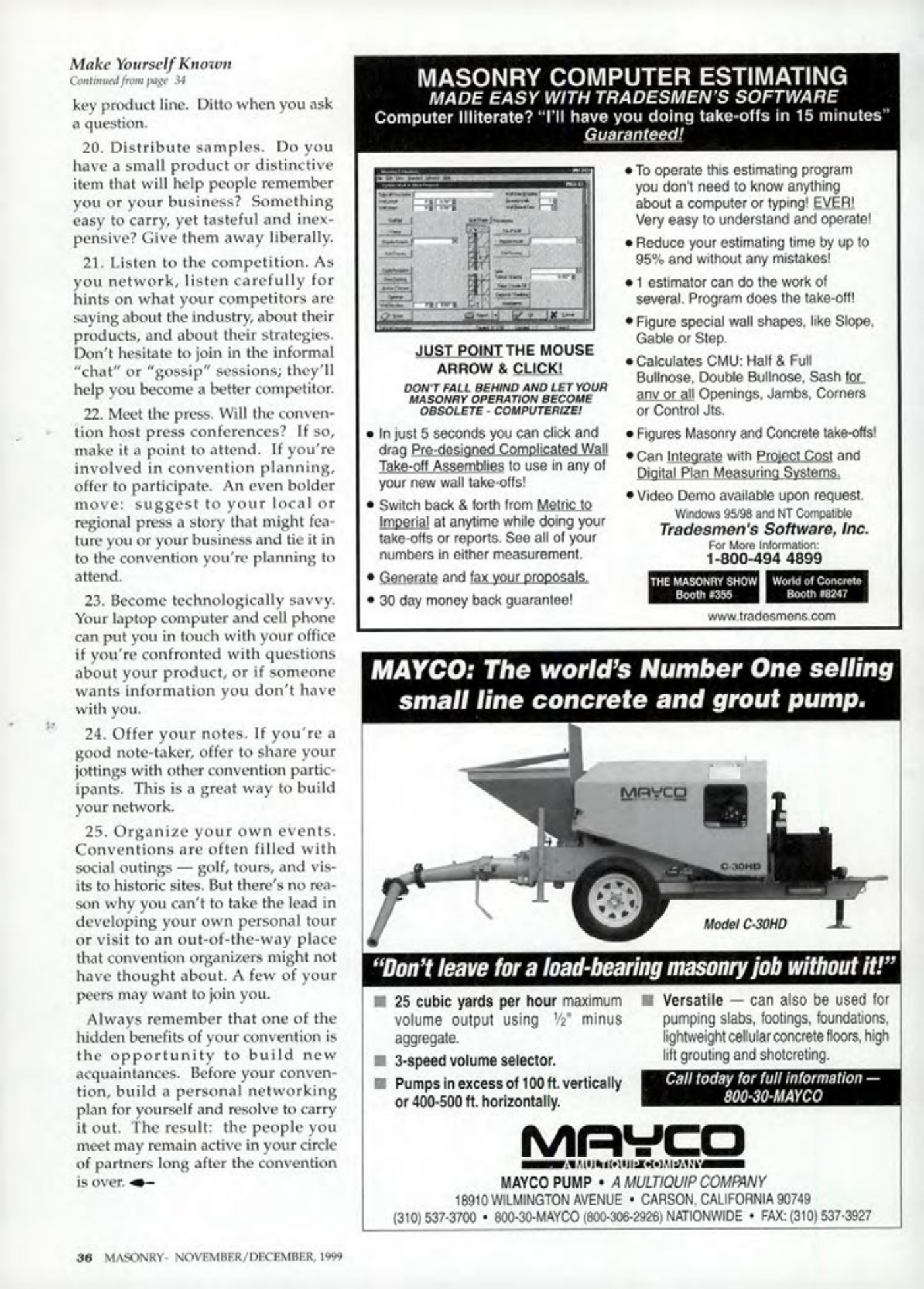 Masonry Magazine December 1999 Page. 36