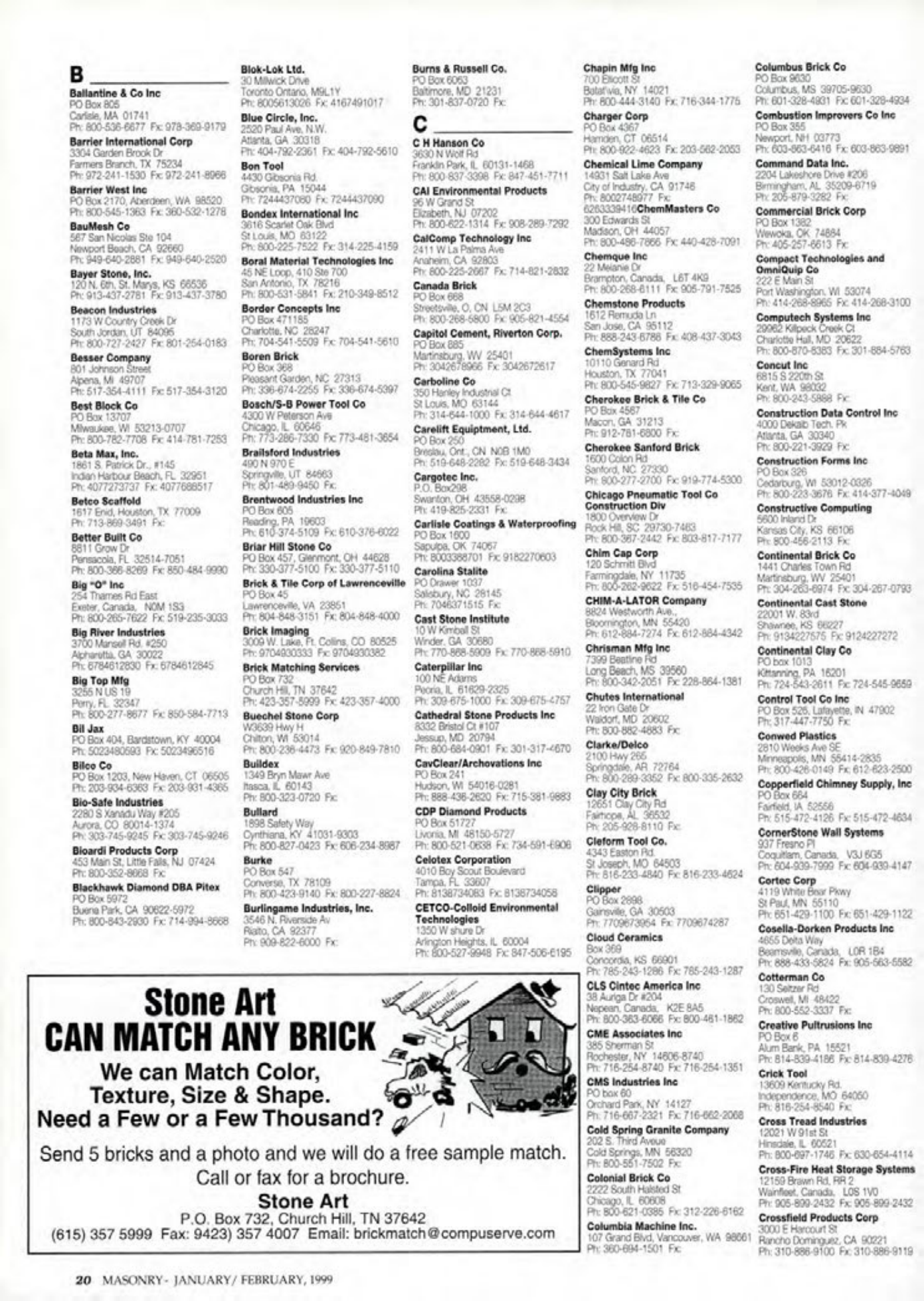 Masonry Magazine February 1999 Page. 22