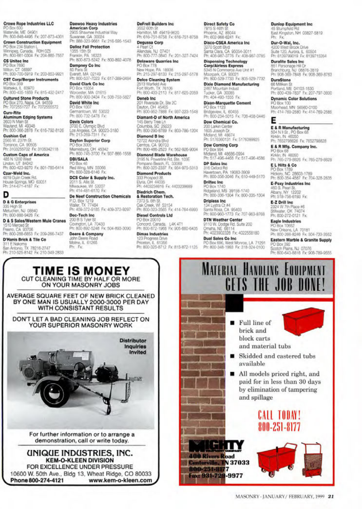 Masonry Magazine February 1999 Page. 23