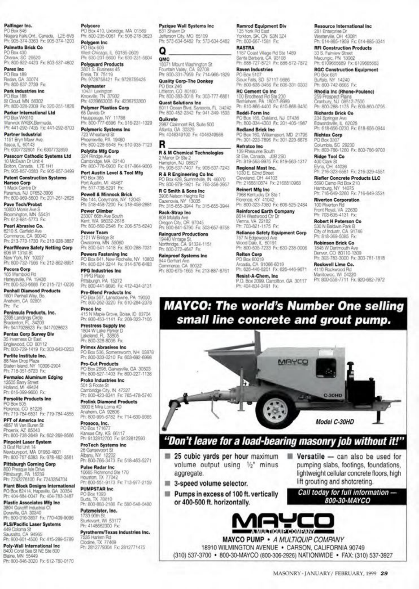 Masonry Magazine February 1999 Page. 31