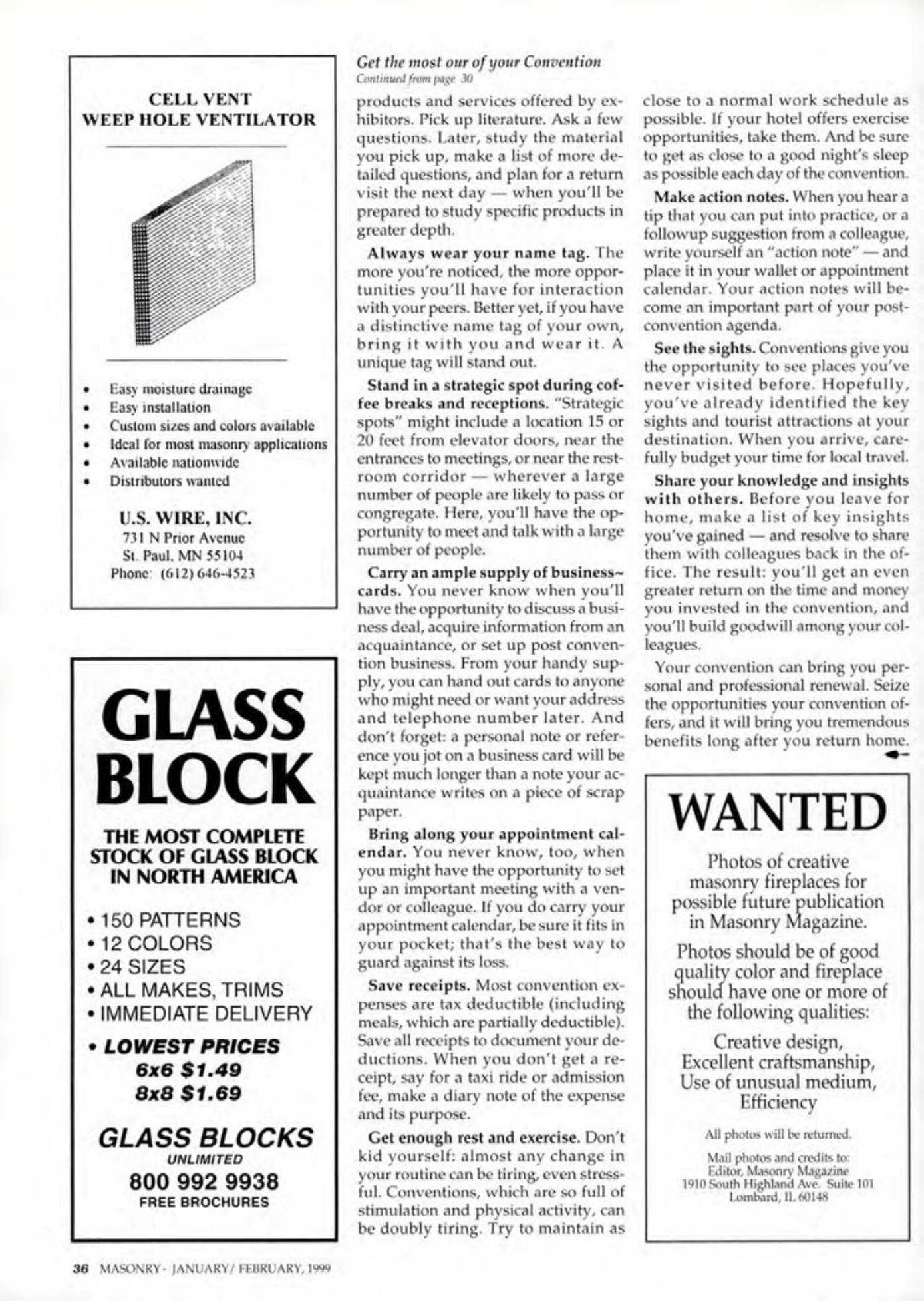 Masonry Magazine February 1999 Page. 38