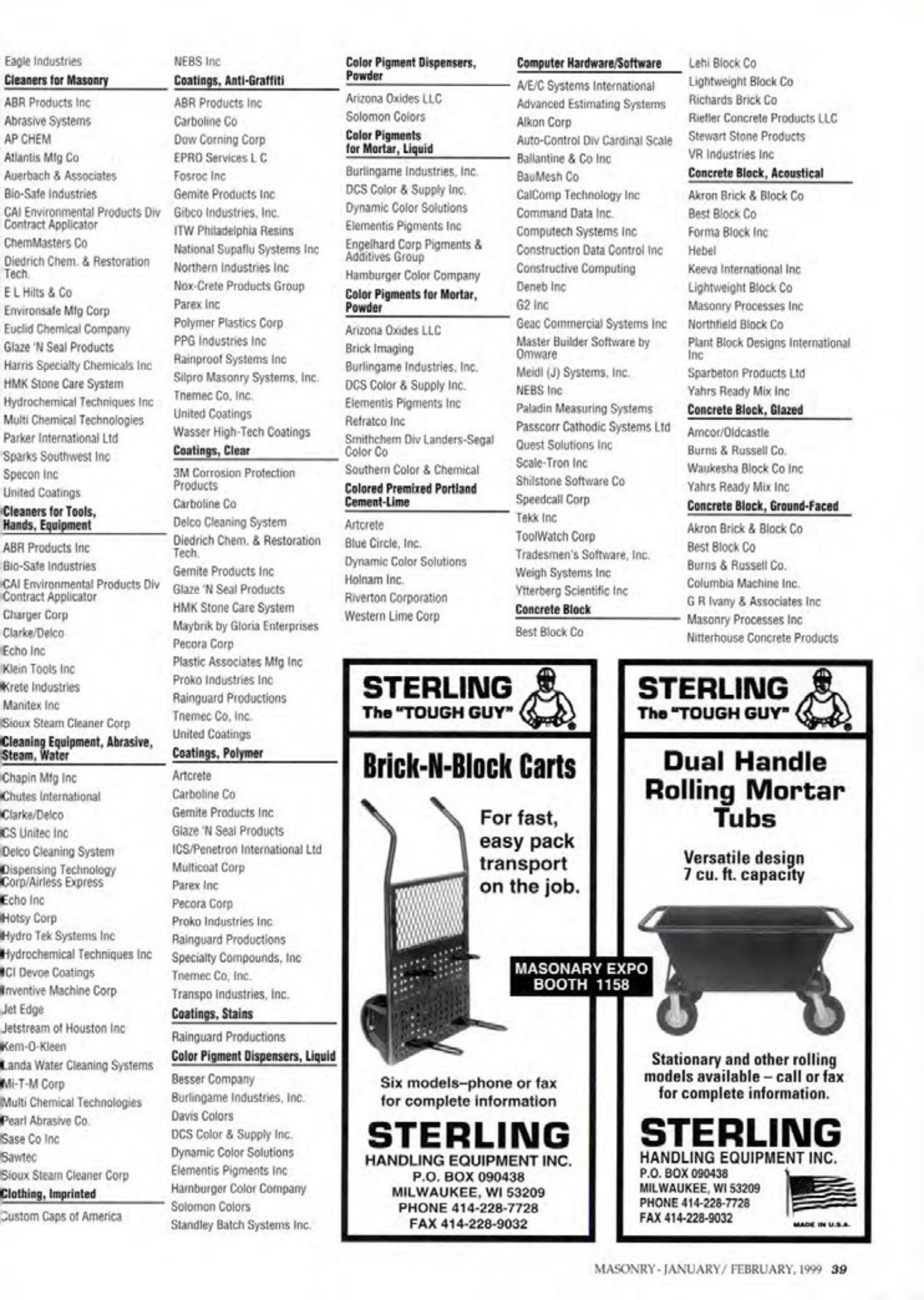 Masonry Magazine February 1999 Page. 43